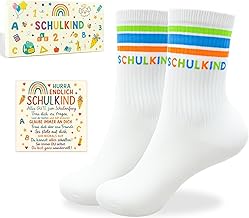 JOYEASE Schulkind Socken 27-32 Baumwolle, Schulkind 2025 Junge Einschulung Geschenk, Schultüte Füllung Junge Schulanfang Geschenk