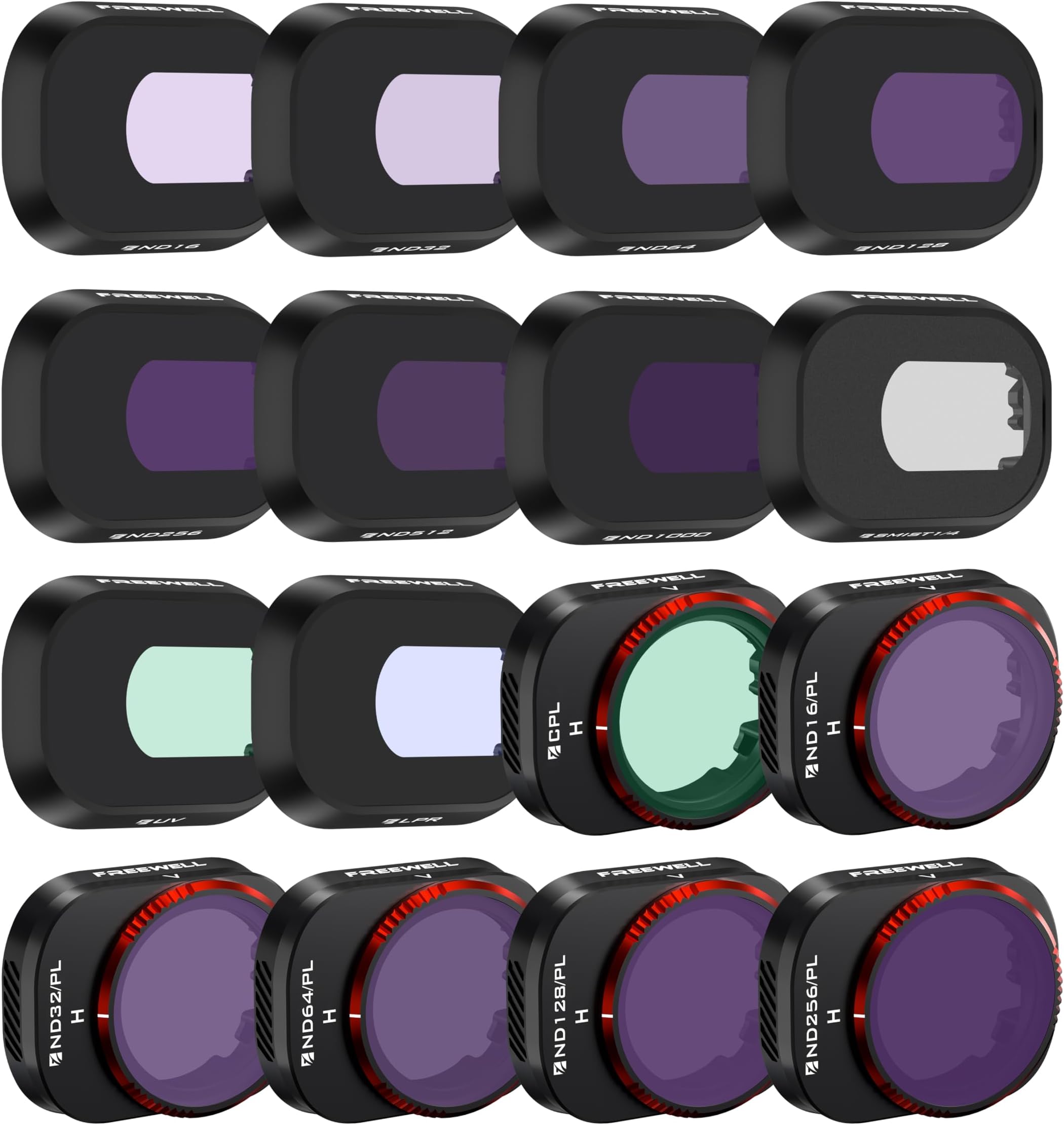 16Pack Mega ND, ND/PL, CPL, UV, Snow Mist 1/4, Light Pollution Filters Compatible with Mini 4 Pro