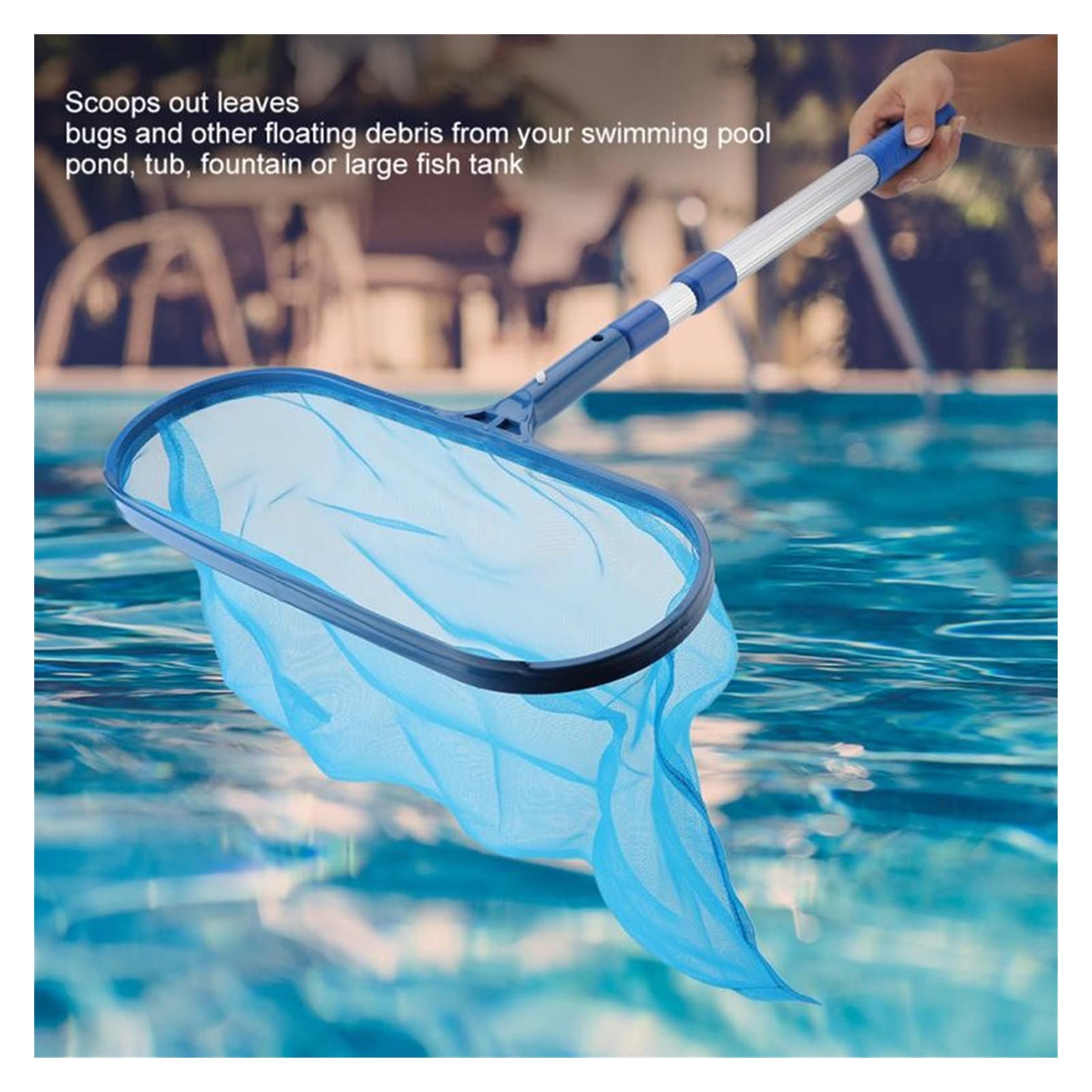Questo retino per Skimmer da Piscina - 1 Pezzo con Asta telescopica per laghetti, rastrello per Foglie e detriti, retino per Skimmer (Colore: 02)