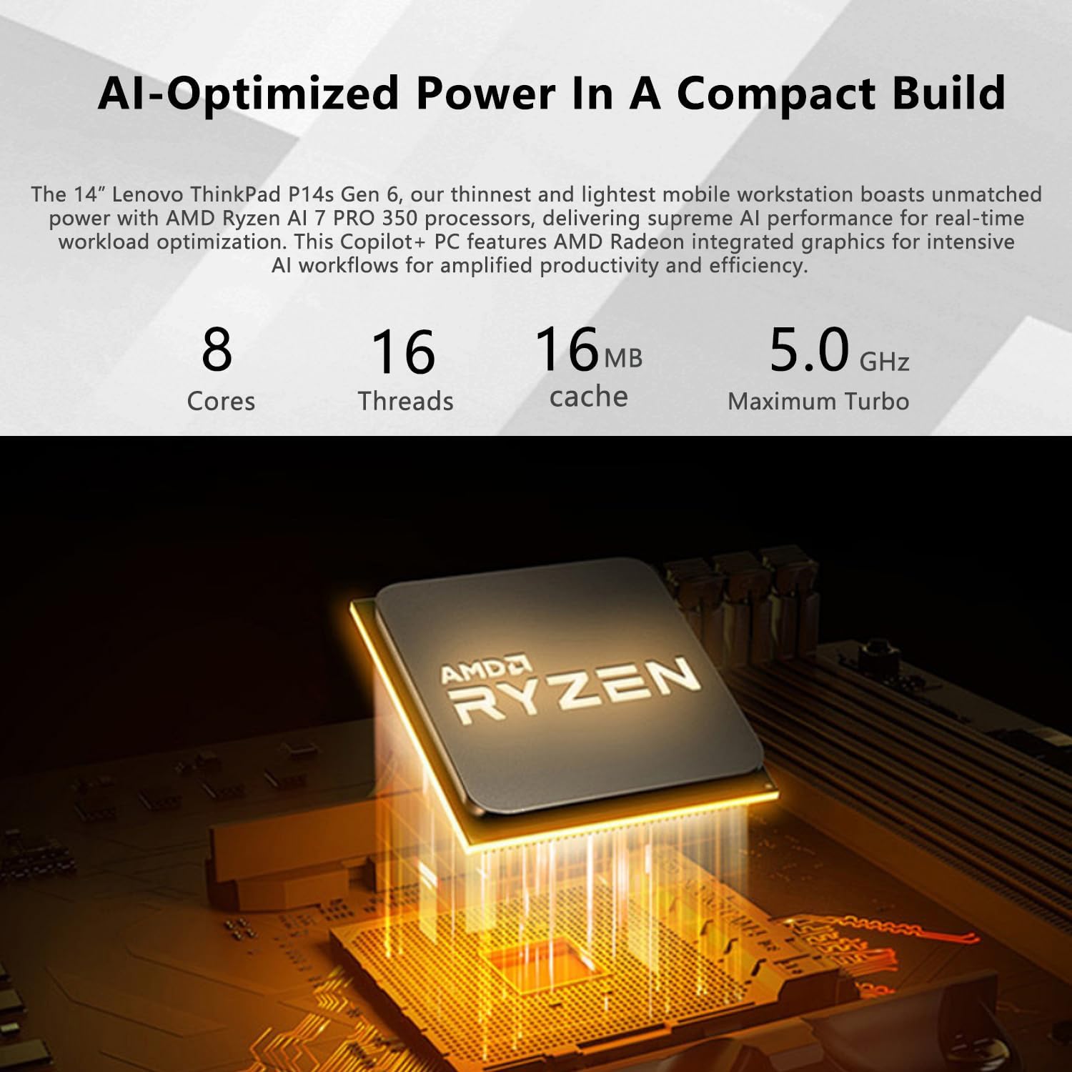 Lenovo ThinkPad P14s Mobile Workstation Business Laptop, AMD Ryzen AI 7 PRO 350, 14” FHD+ IPS Touchscreen, 32GB DDR5, 1TB SSD, Wi-Fi 7, HDMI, Windows 11 Pro, Copilot+ PC, 7-in-1 USB-C Hub Bundle