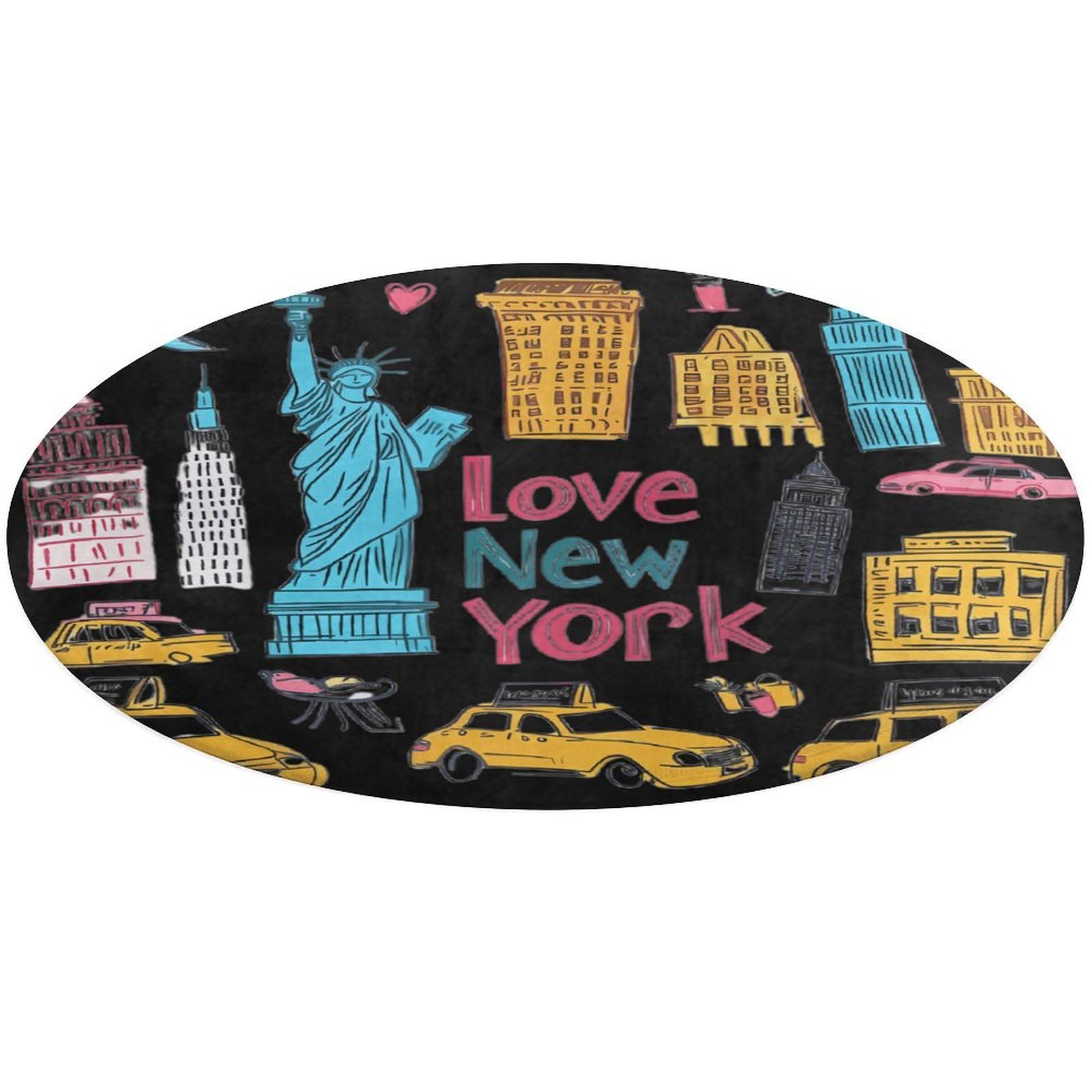 Tapete I Love New York de terciopelo lavable para sala