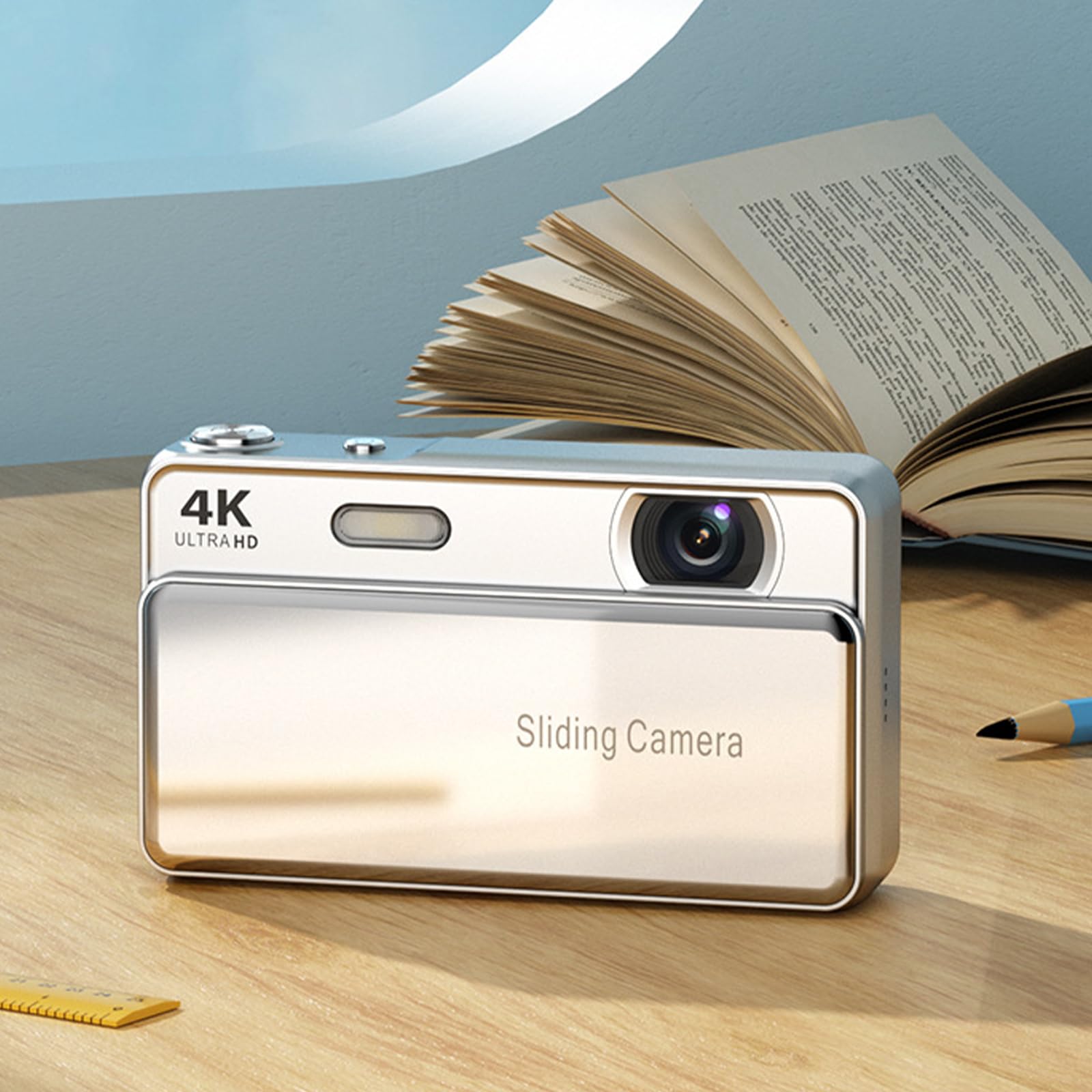 Risoluzione 4K Fotocamera Digitale con Zoom Ottica 16X e Slide Cover Design per Immagini 4K Fotocamera Da Viaggio Full Resolution