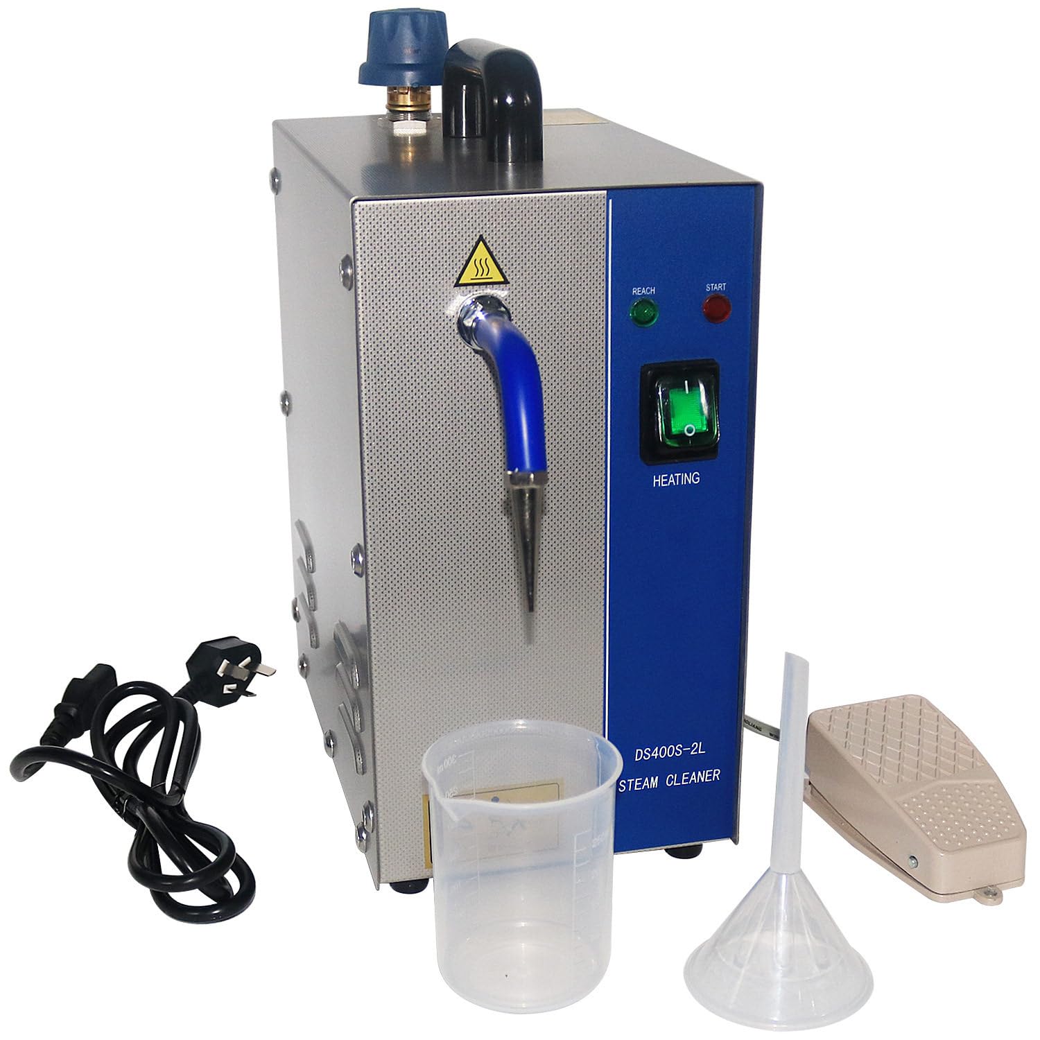 Limpiador de joyas a vapor con calentador, 4 kg de presión, profesional para piedras preciosas, monedas, piezas metálicas pequeñas, grabaciones, placas de circuitos y herramientas de laboratorio, 2 l.