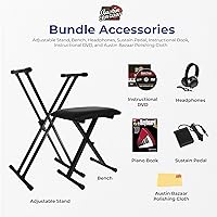Vista 1 de Casio CT-S300 - Paquete de teclado de 61 teclas con soporte ajustable, banco, audífonos, pedal de sustain, libro de instrucciones, DVD