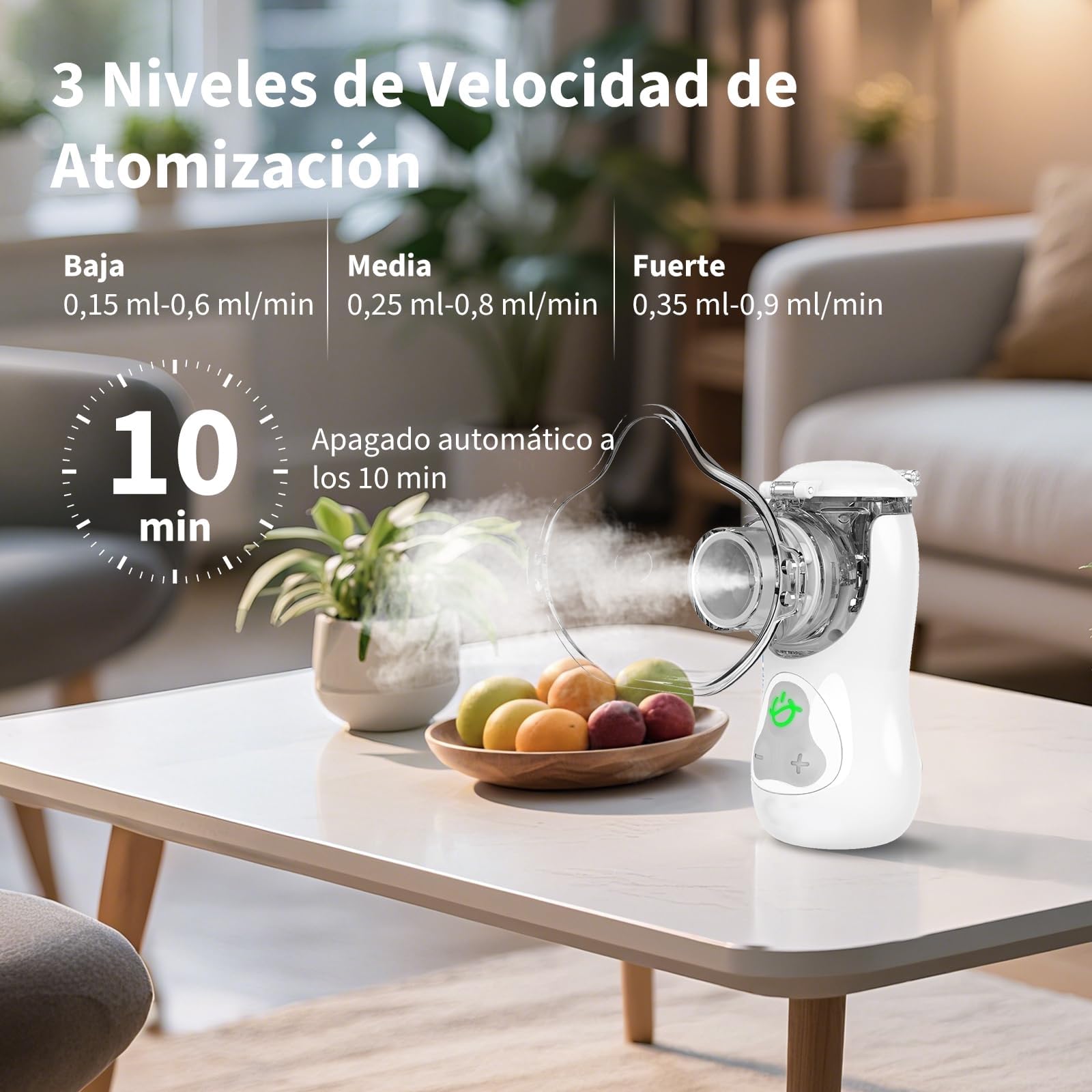 FEELLIFE Nebulizador Portátil Recargable Tipo C Silencioso para Bebés y Adultos
