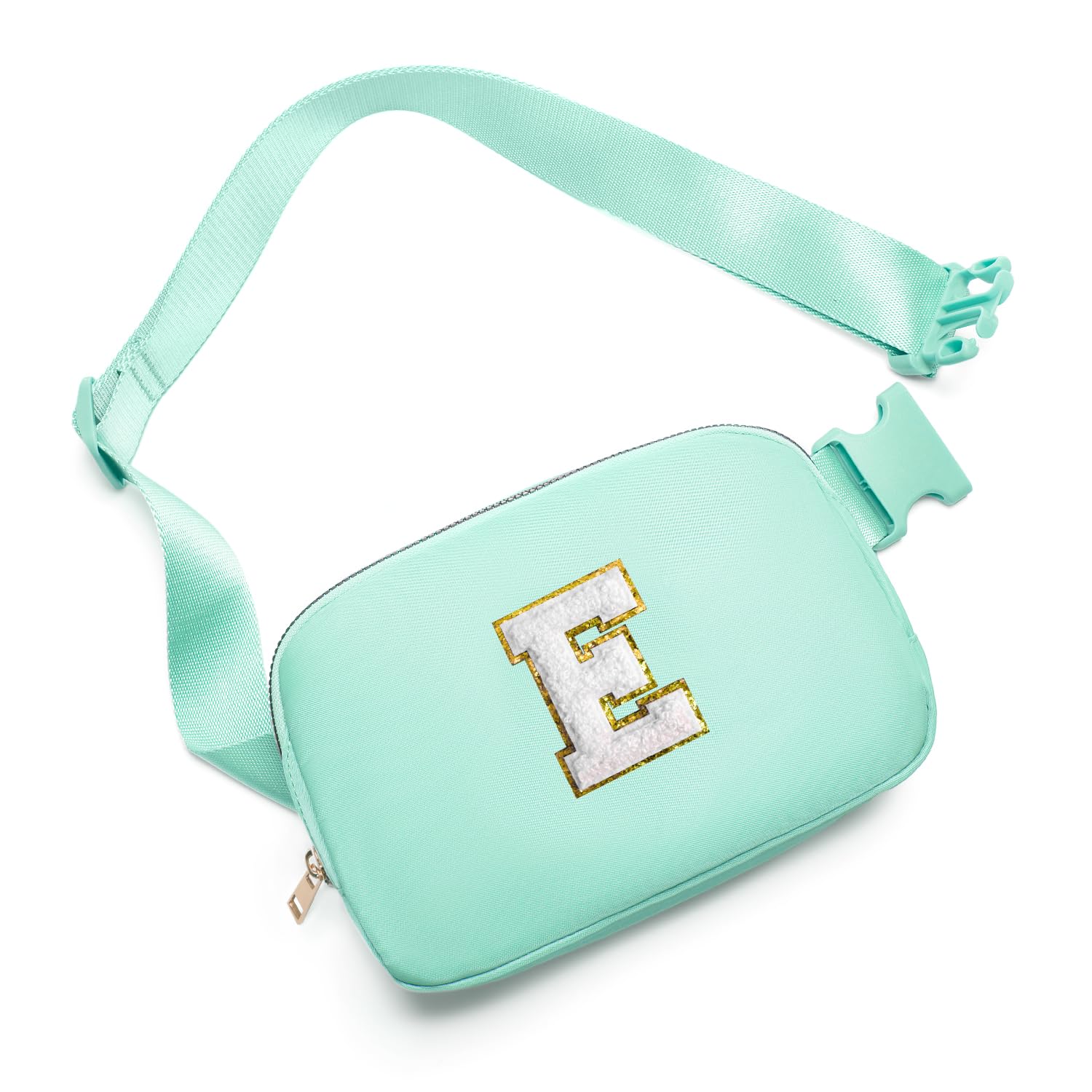 Gitus Birthday Gifts for 8 9 10 11 12 13 Year Old Girls Personalized Fanny Pack Crossbody Bags with Initial Letter Patch Belt Bag for Teen Girls Cute Trendy Stuff Travel Essentials (Mint Green-E)
