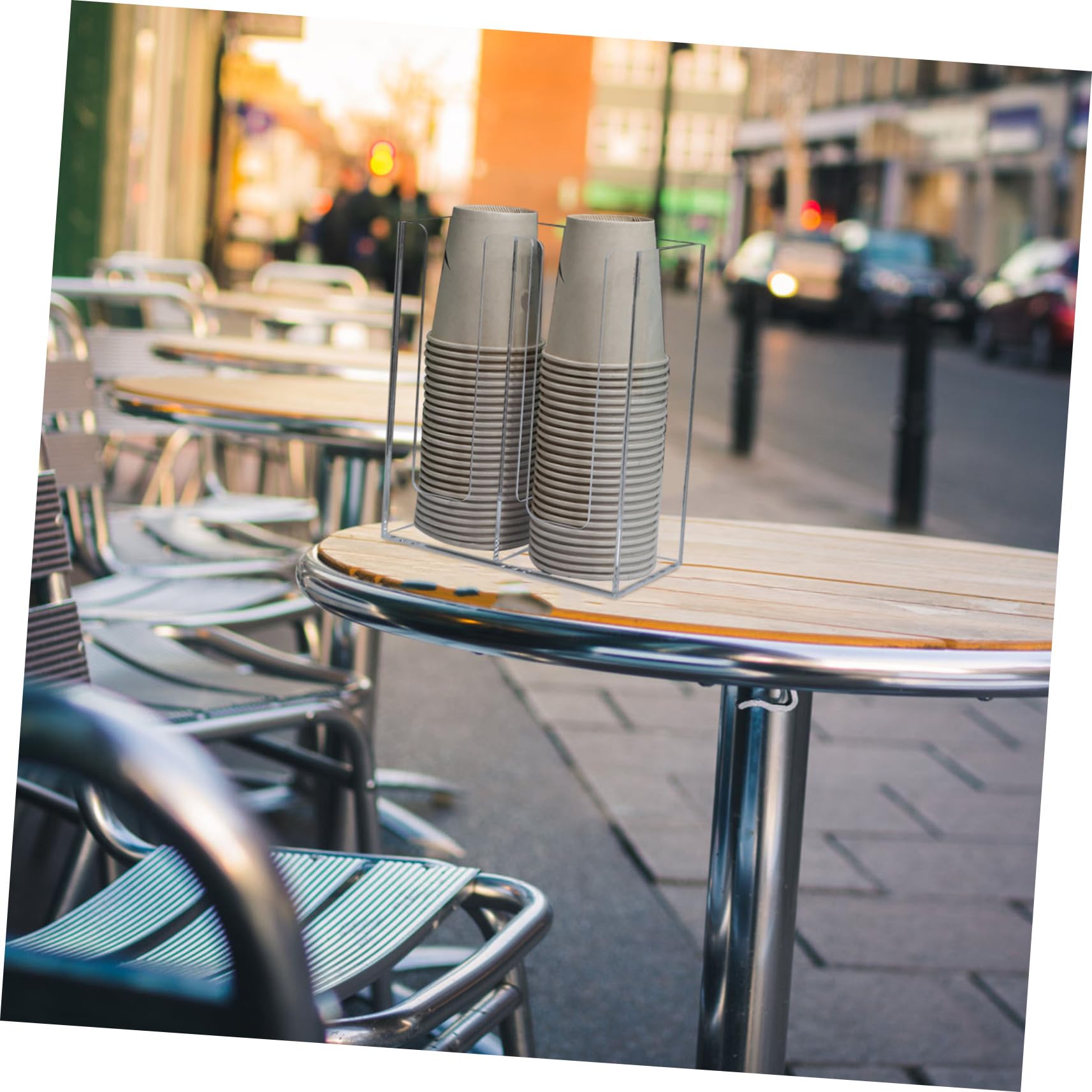 BESTYASH Portavasos De Papel Dispensador Organizador para Té Leche y Otros Vasos Desechables para Cafeterías y Eventos
