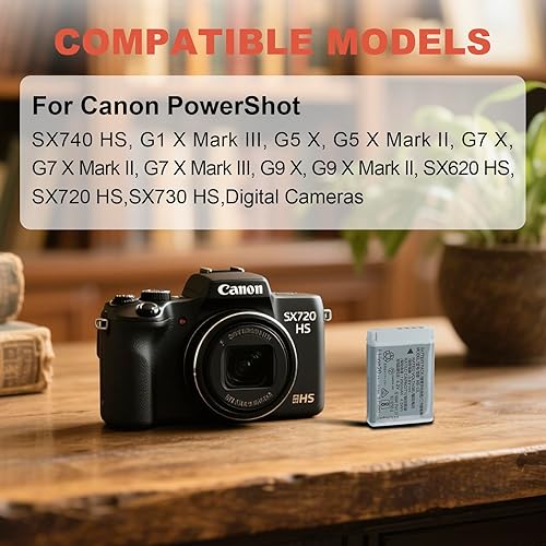 Miniatura 3 de Reemplazo de batería NB-13L de 1250 mAh compatible con cámaras Canon PowerShot SX740 HS, G7X, G7X Mark II, G7X Mark III, G5X Mark II, SX720 HS,