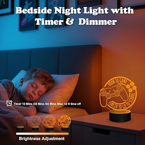 Miniatura 5 de Luz nocturna de juegos, lámpara de juego para niños, regalo de luz nocturna para consola de juegos, regalo de Navidad y cumpleaños para niños,
