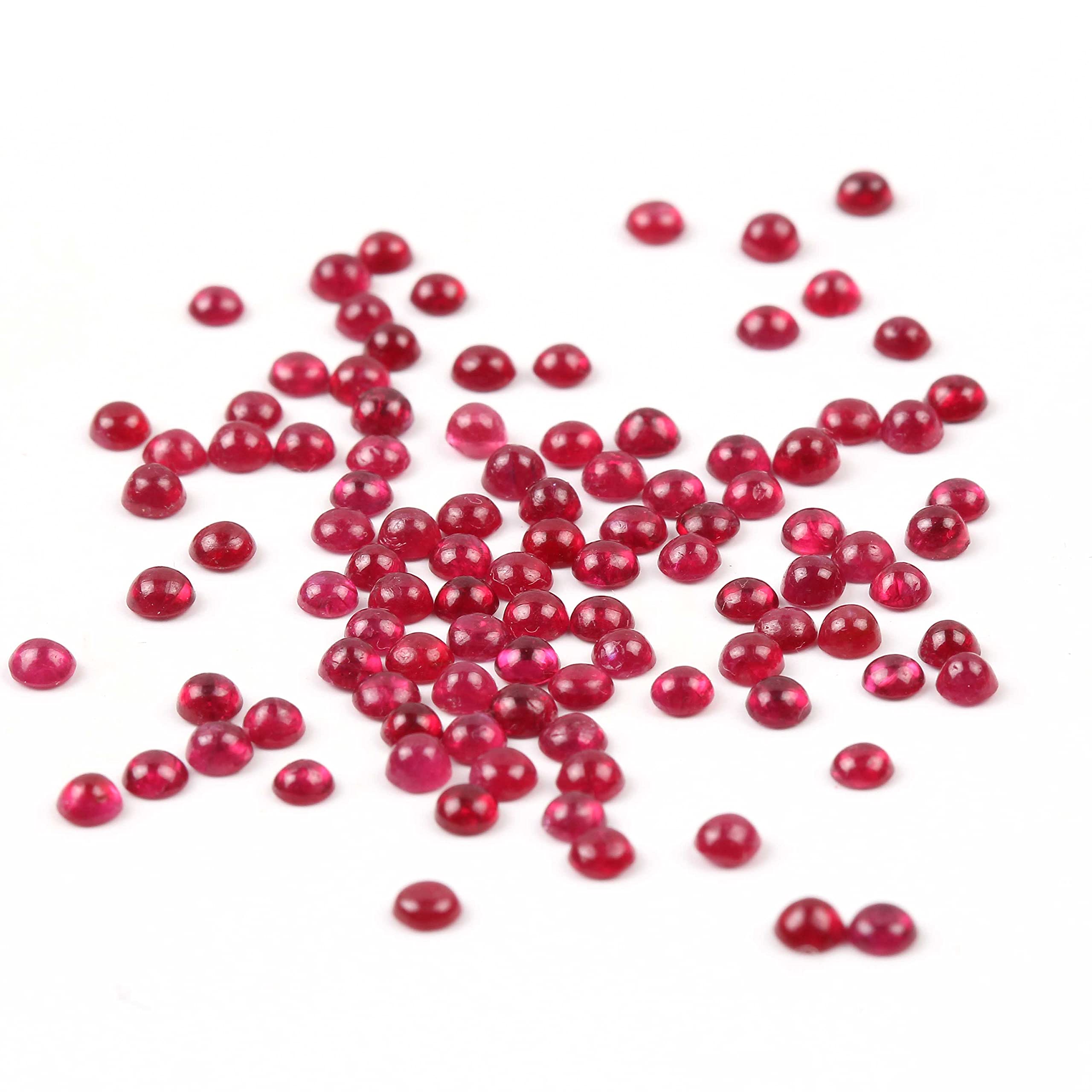 Rubis rouge cabochon 2 mm pierres précieuses lâches pour fabrication de bagues