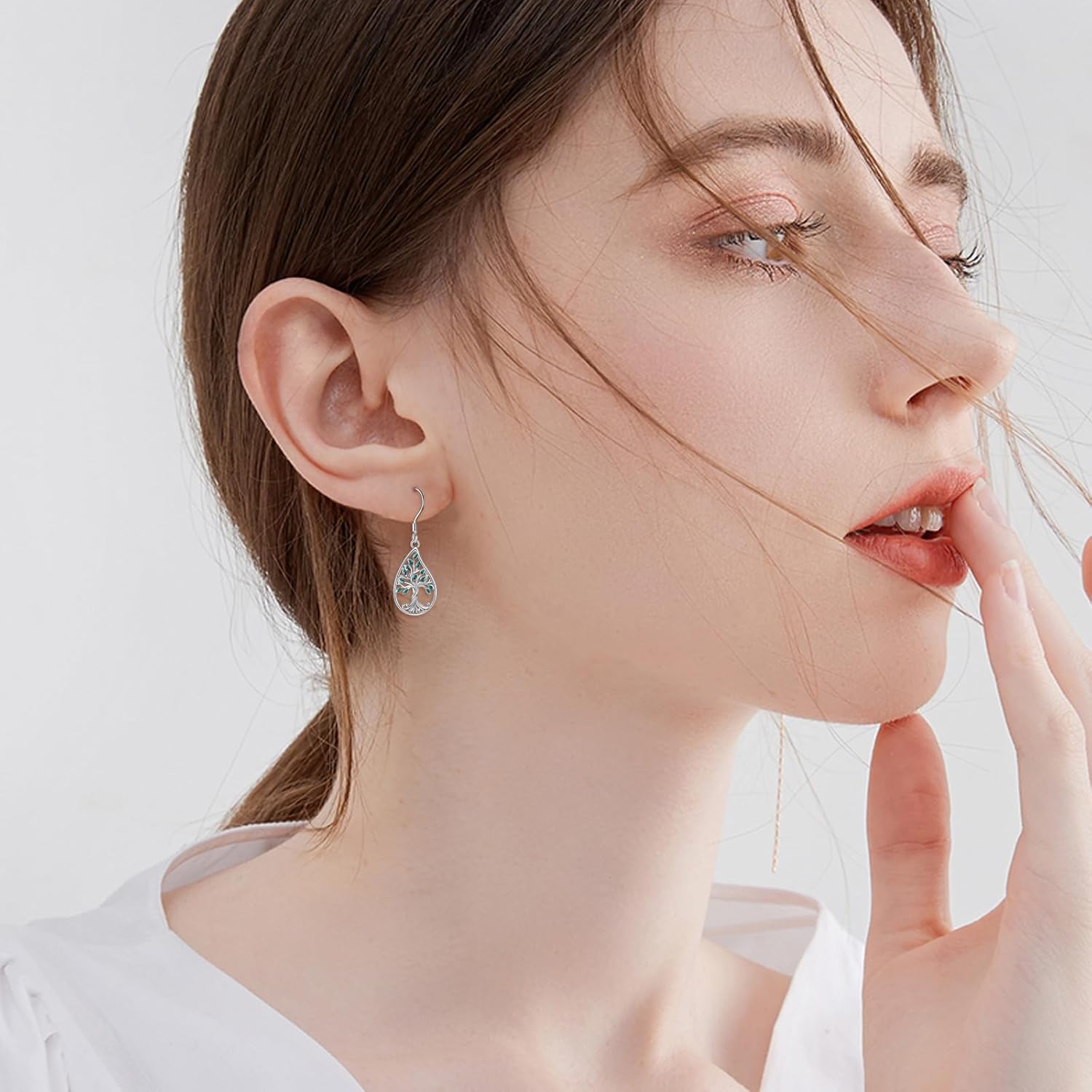 Tree of Life Earrings 925 Sterling Silver Family Tree Dangle Earrings Jewelry Gifts for Women - Image 6