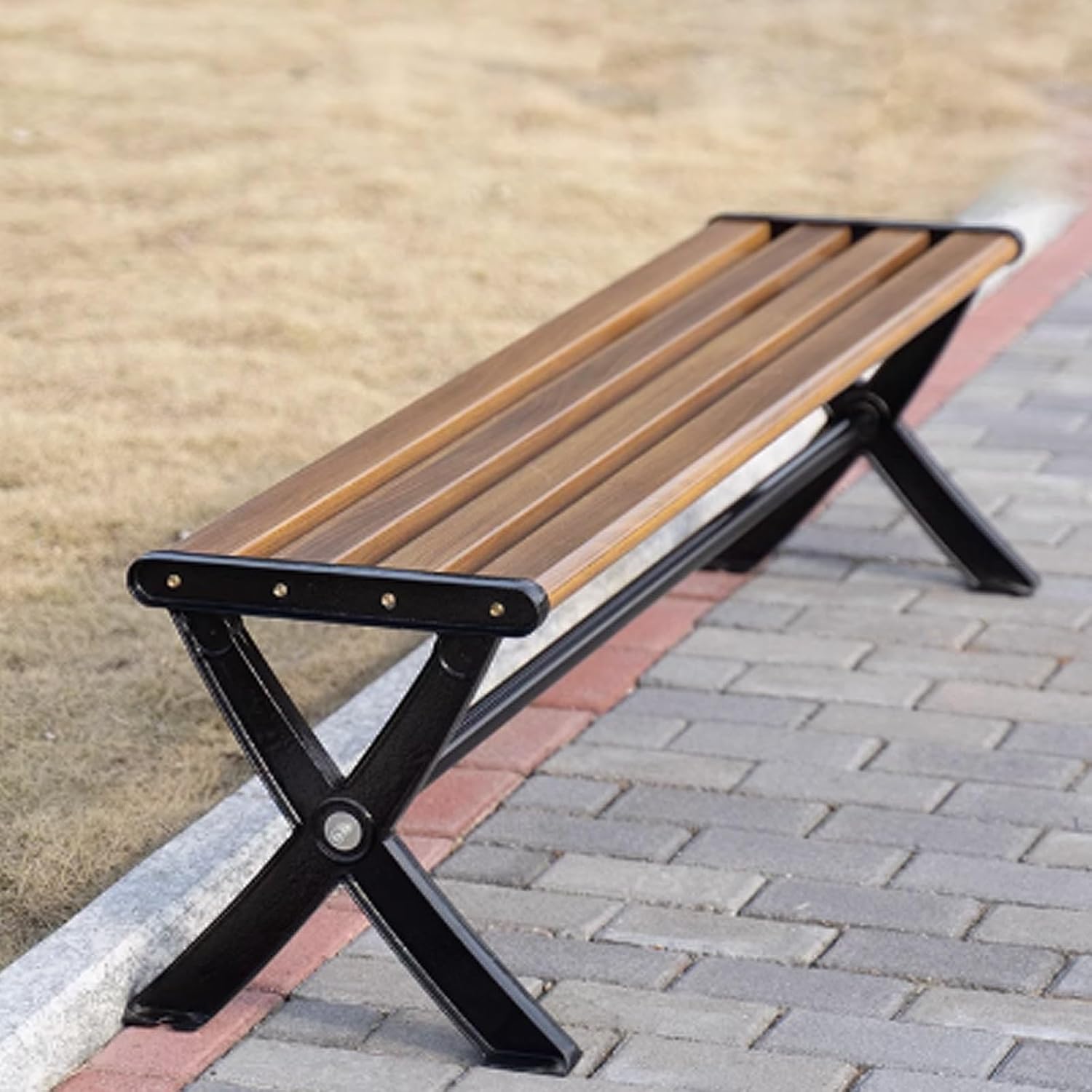 Park Benches, Patio Bench, Porch Bench Seat, Garden Bench, Outdoor Benches Weatherproof Zinc Alloy + Cast Iron for Deck, Entryway, Backyard(120x39x40cm)