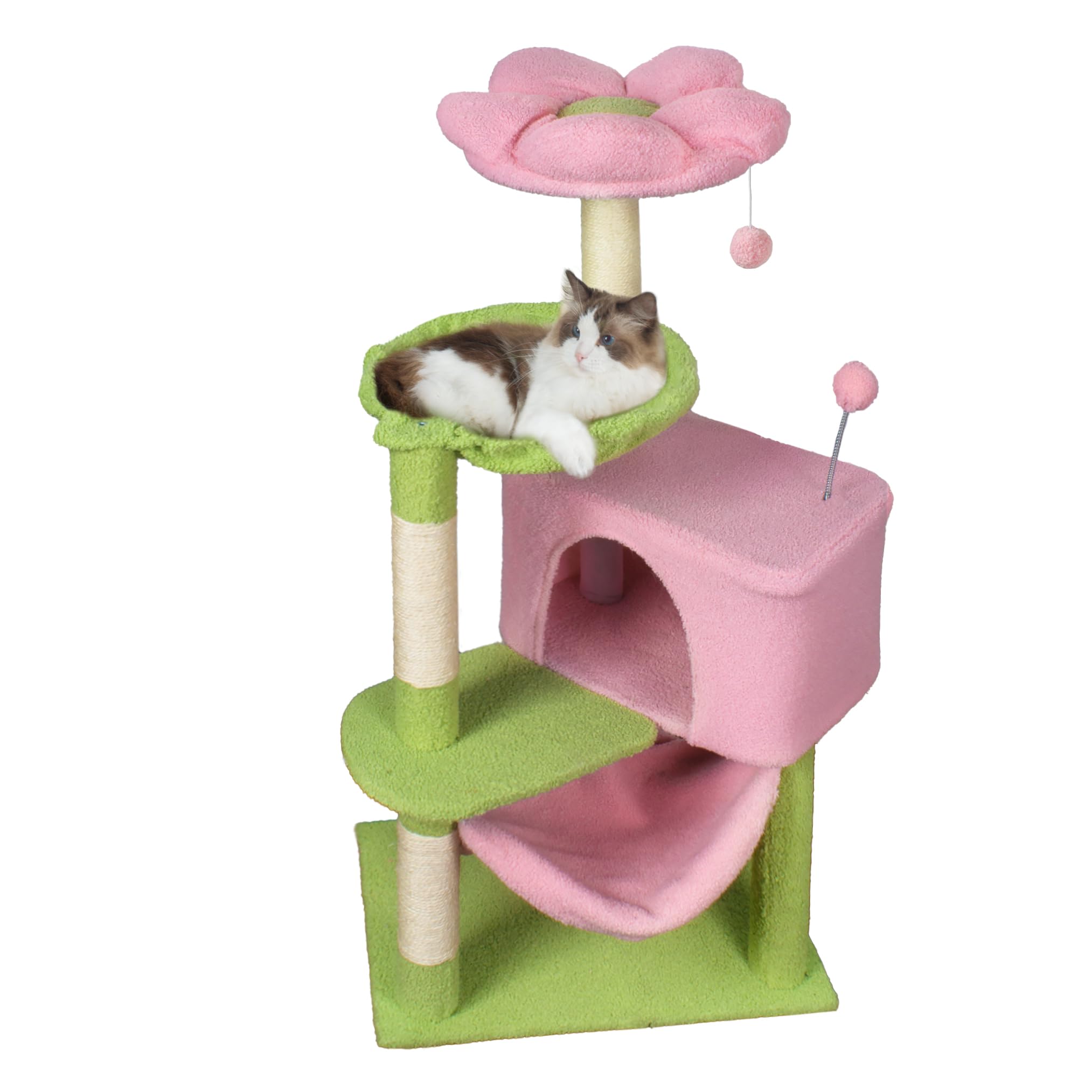 ◆Cat◆ Amazon.com : Fantasreen Cat Tree 43'' Cute Cat Tower Flower Cat