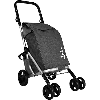 JATA HCAR2502 40L 40L Shopping Trolley with Freezer Cooler Bag 2 Wheels 360 Degree Rotation Foldable with Brake Aluminium Frame