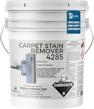 Heavy Duty Carpet Stain Remover 4285 - Easy Clean and Professional Carpet Cleaner Products - Residential & Commercial Multi-Purpose Spot, Stain Pretreater & Precleaner - 1 Gallon Pail