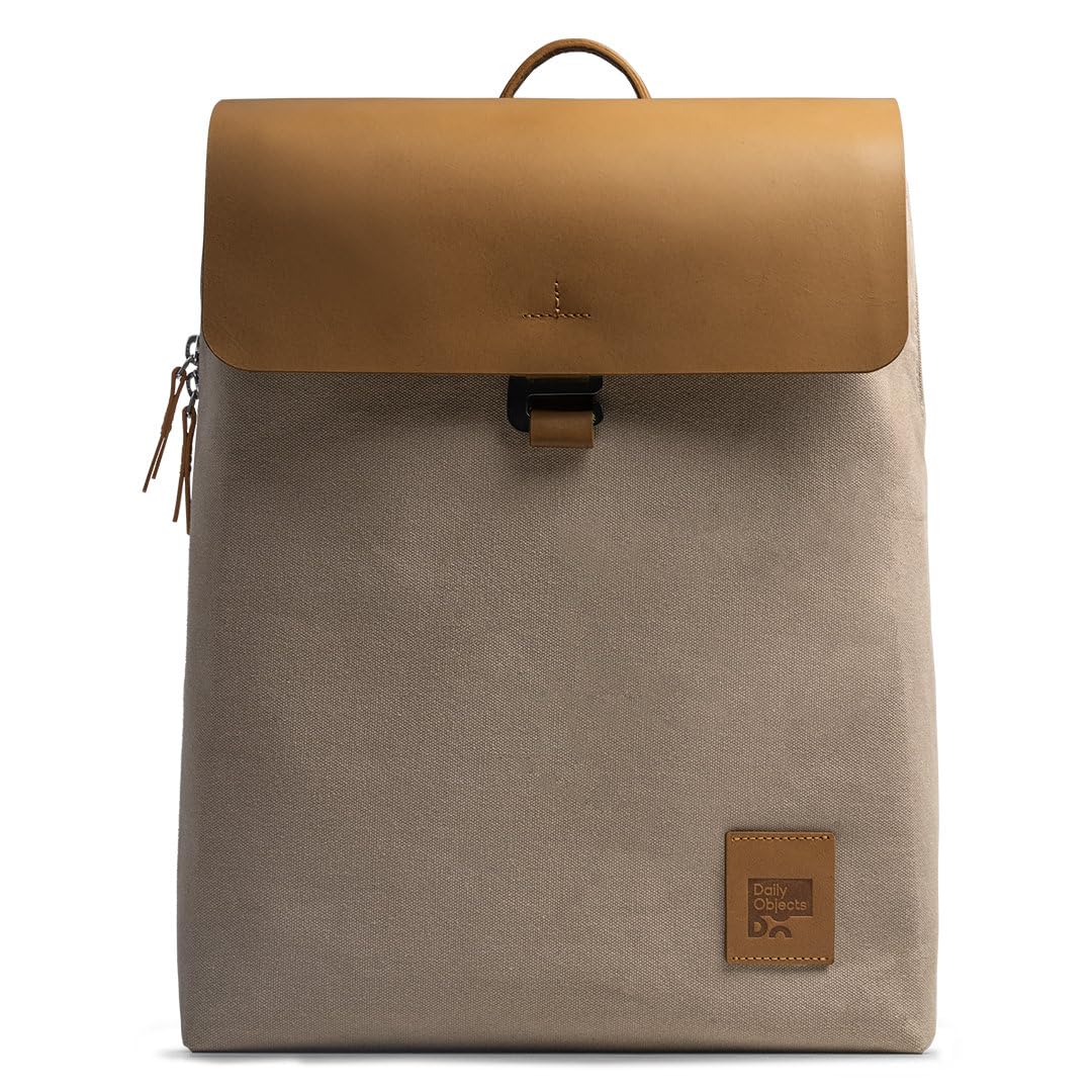 DailyObjects Odyssey Laptop Backpack | Durable Cotton Canvas | Spacious Travel/Office/College Bag | Padded Compartment for Upto 15" | G Hook Closure With Leather Flap | Adjustable Shoulder Strap (B0CKBJ4CB6) Amazon Price History, Amazon Price Tracker