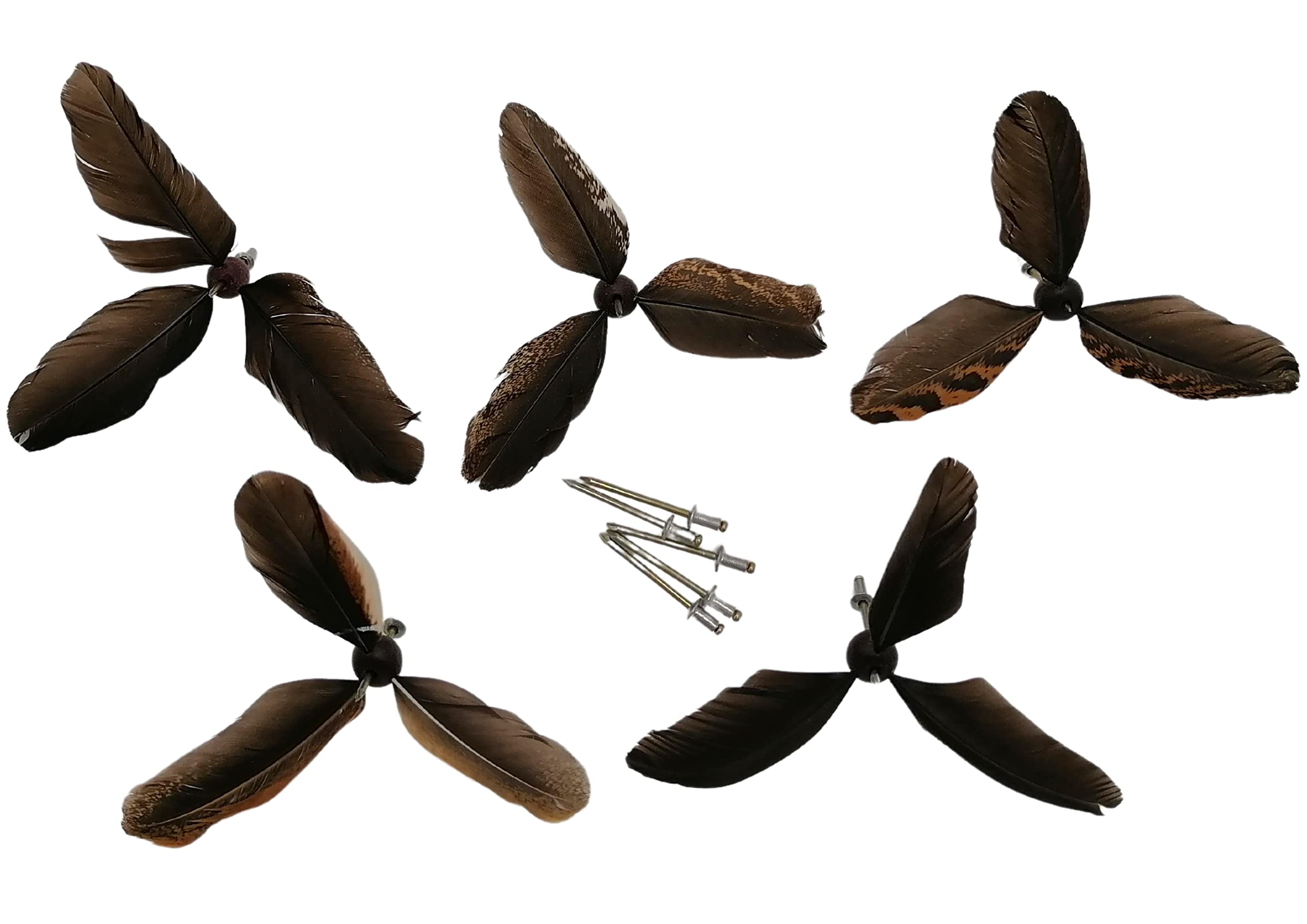 FOREVER 1FOREVER 1 5 PCS Replacement Feathers Accessories for Bird’s Wings or Tails DIY Hanging Wind Spinner, Whirligig Pinwheel Windywings Black Or Brown Or White