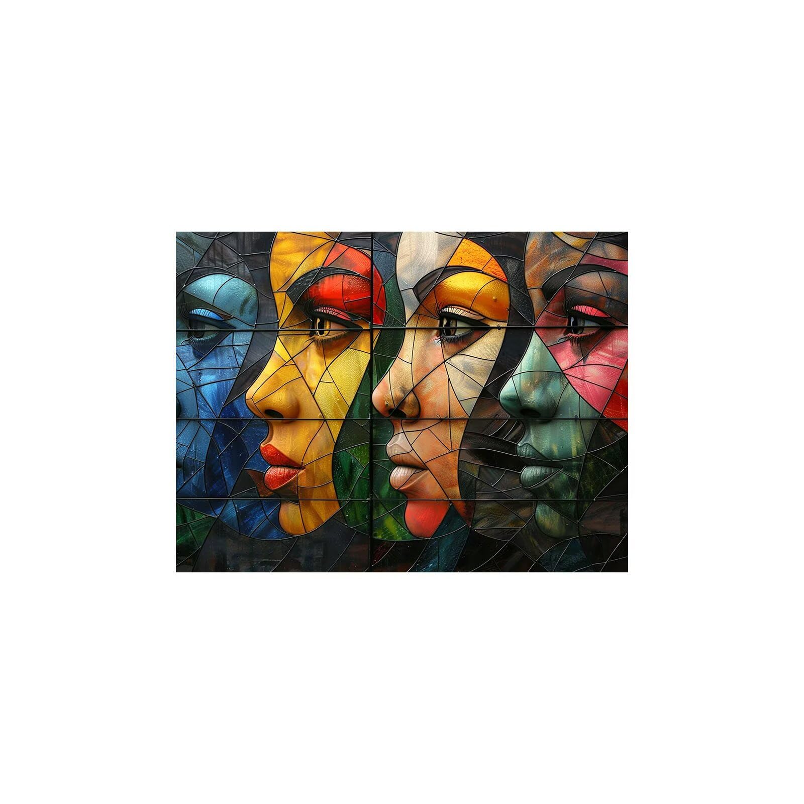 Malowanie po numerach dorosłych twarz, luminescencja Malowanie według numerów 70 x 95 cm zestaw do malowania luminescencyjnego kolory akrylowe płótno do malowania według numerów abstrakcyjne na