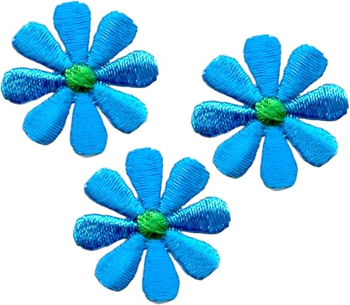 Miniatura 7 de Flor de margarita blanca de 4 pulgadas con parche bordado de pistil amarillo para planchar