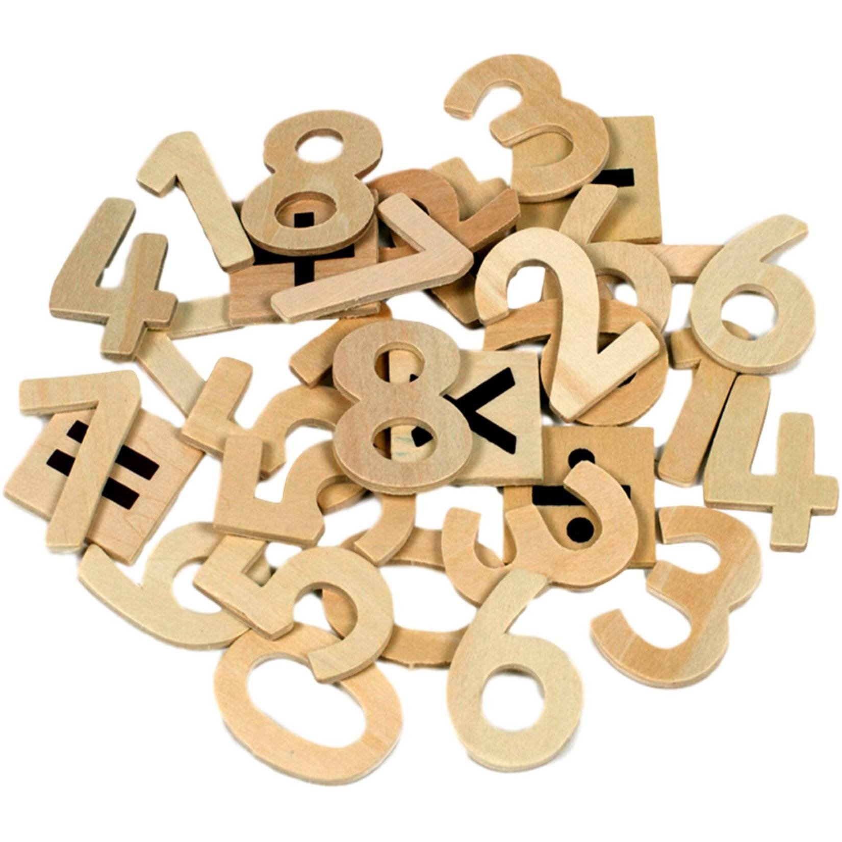 Wooden Numbers and Symbols