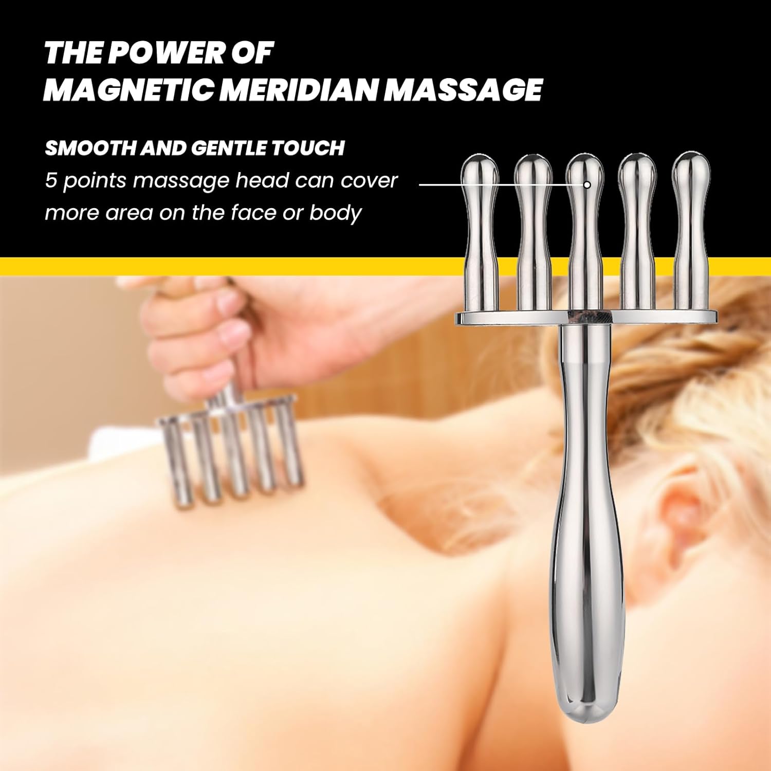 Magnetic Therapy Massage Fork, 5 Drainage Acupuncture Pen Emotion Code Magnets, Magnetic Fork Meridians Points Massage Stick, Meridian Massage Tool & Body Code Magnets (5)