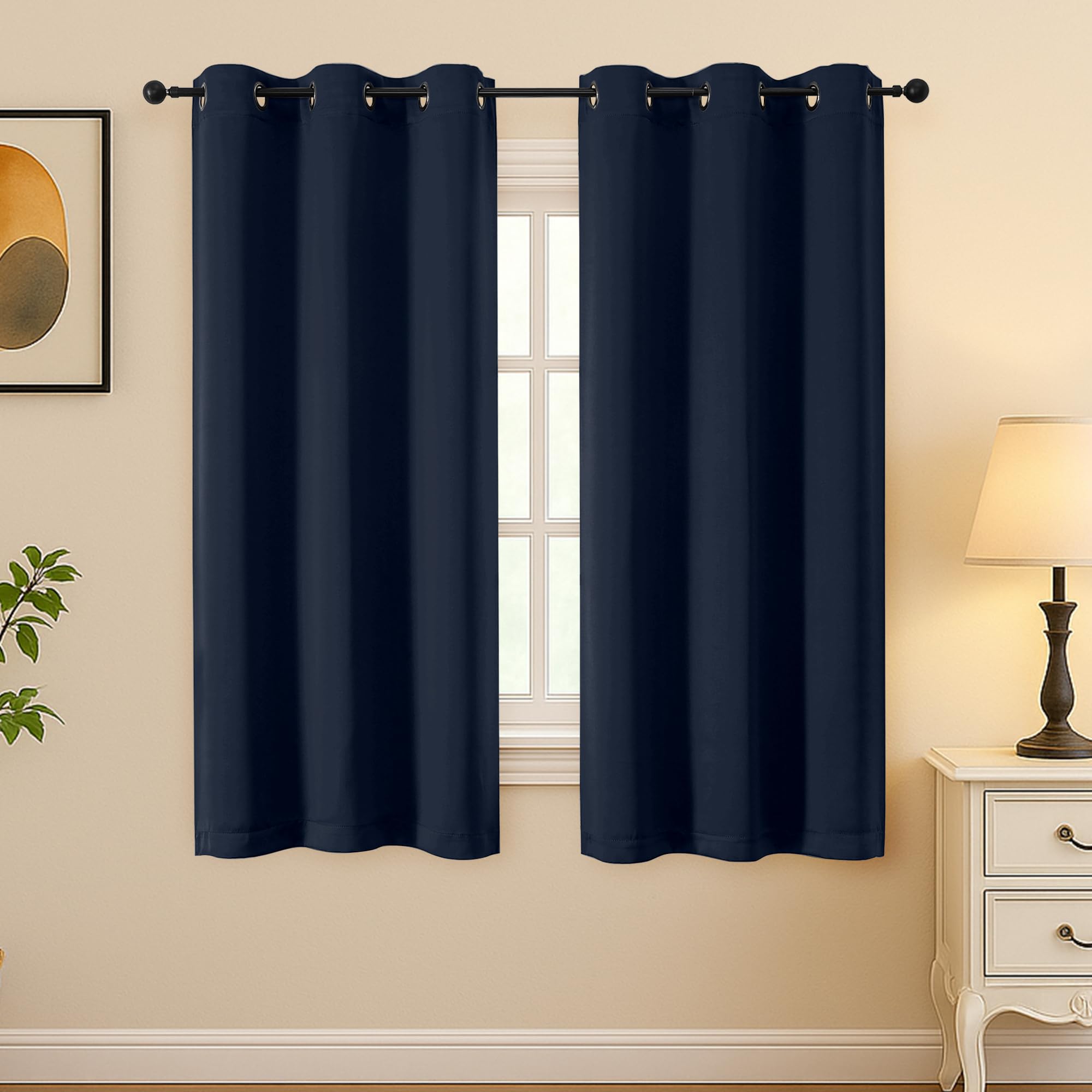 Photo 1 of Simplebrand Navy Blue Blackout Curtains - 2 Panels, 40"W x 63"L
