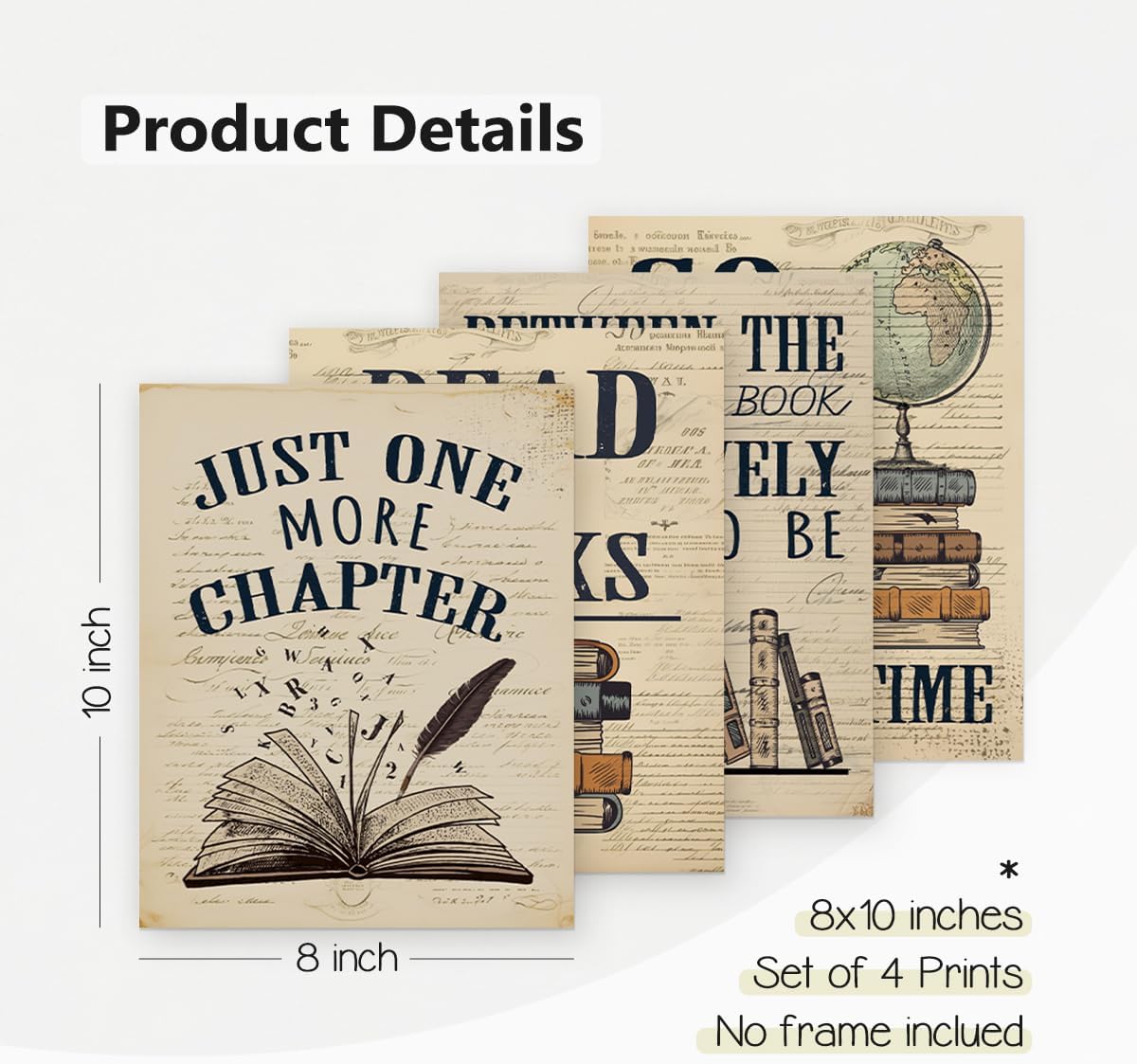 PLKMN Vintage Reading Posters for Library,Bookish Gifts