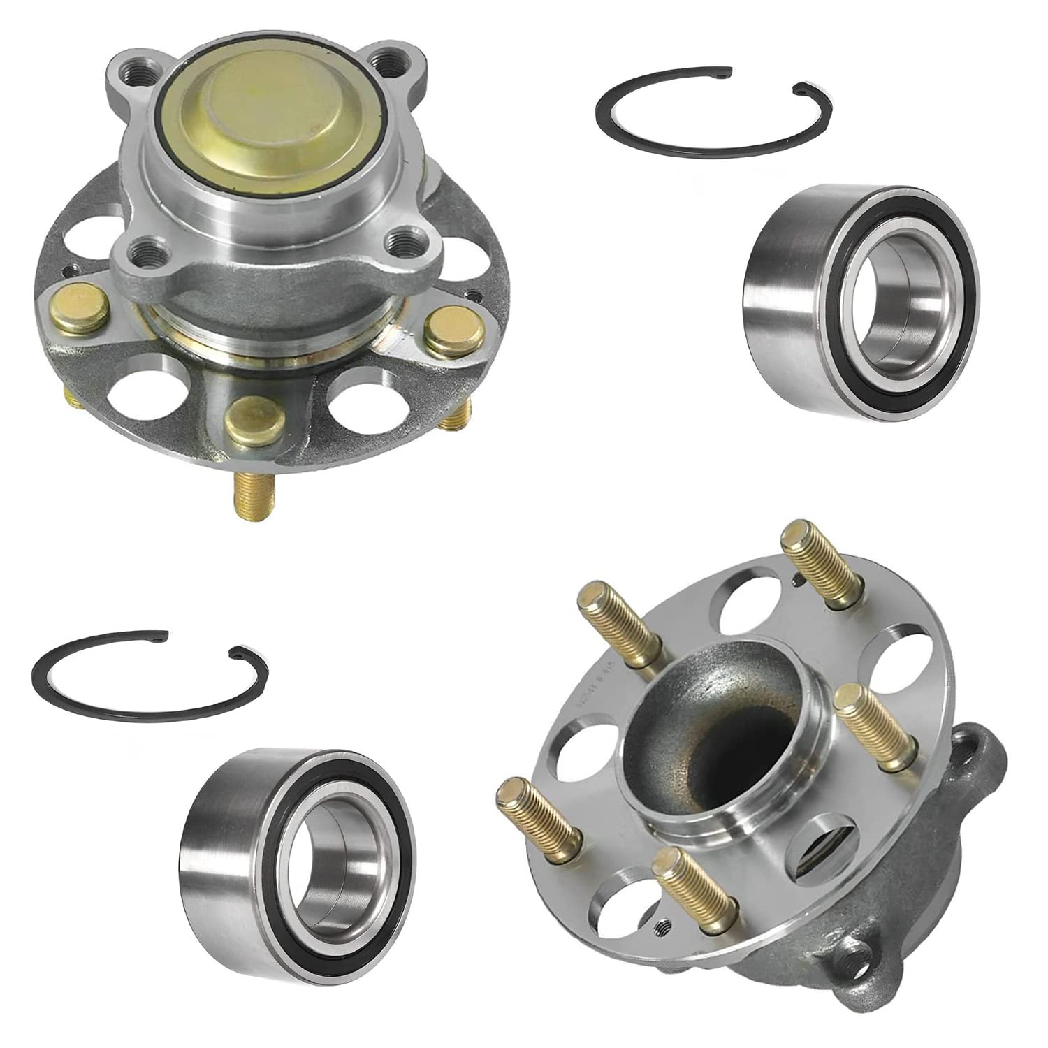 Detroit Axle - 4pc Front Rear Wheel Bearing and Hubs for Honda Accord 2013-2015 & 2018-2020, Acura TLX 2015 2016 2017 2018 2019, 2 Front Wheel