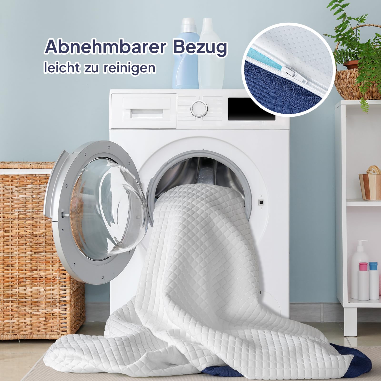 BedStory Topper 180x200cm, 10cm Höhe Matratzentopper aus Gel Memory Foam, H3&H4 atmungsaktiver Topper mit abnehmbarem Bezug für Mattress Boxspringbett Schlafsofa, Oeko-TEX Zertifiziert