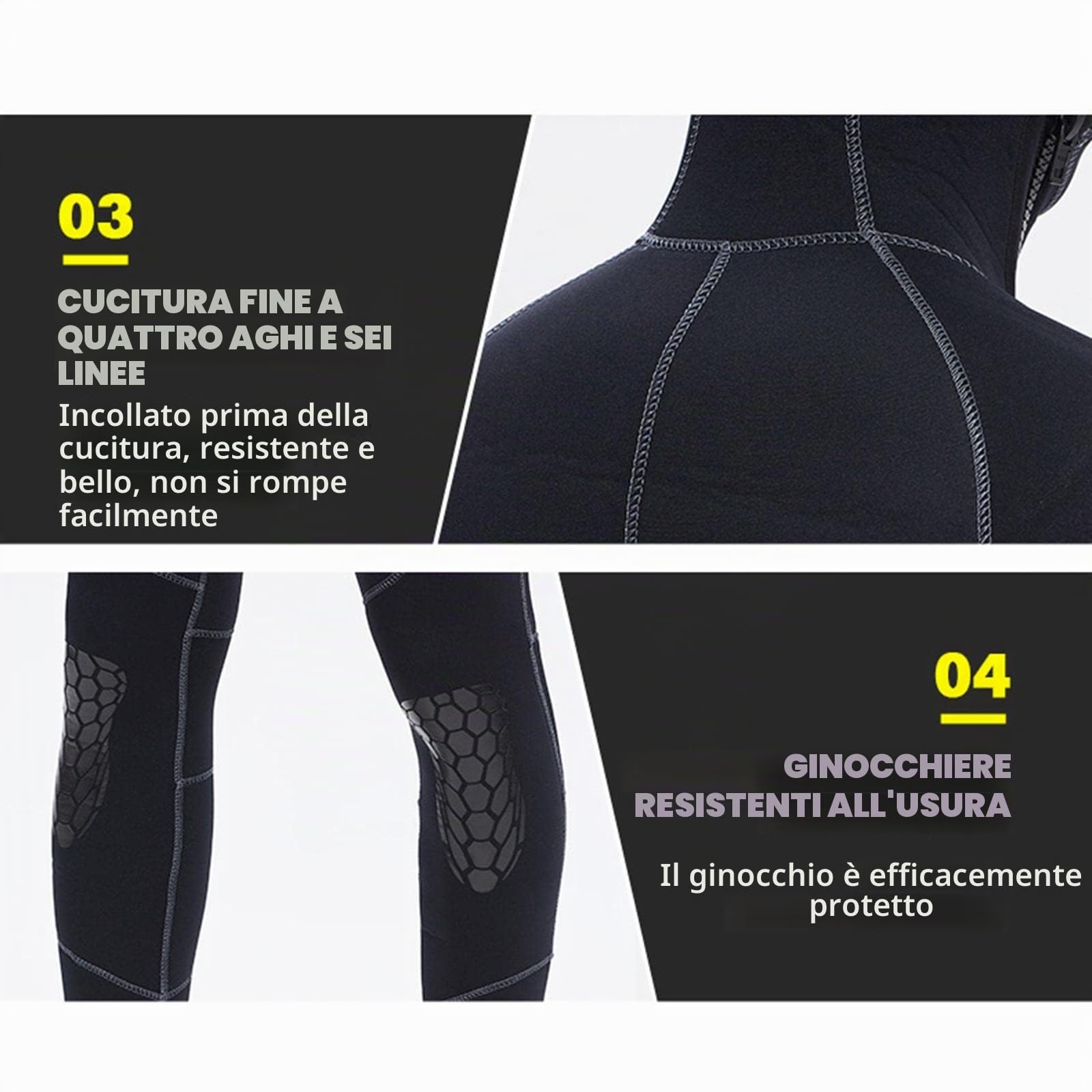 F Fityle Muta da uomo Muta in neoprene 5mm Muta da sub - XL