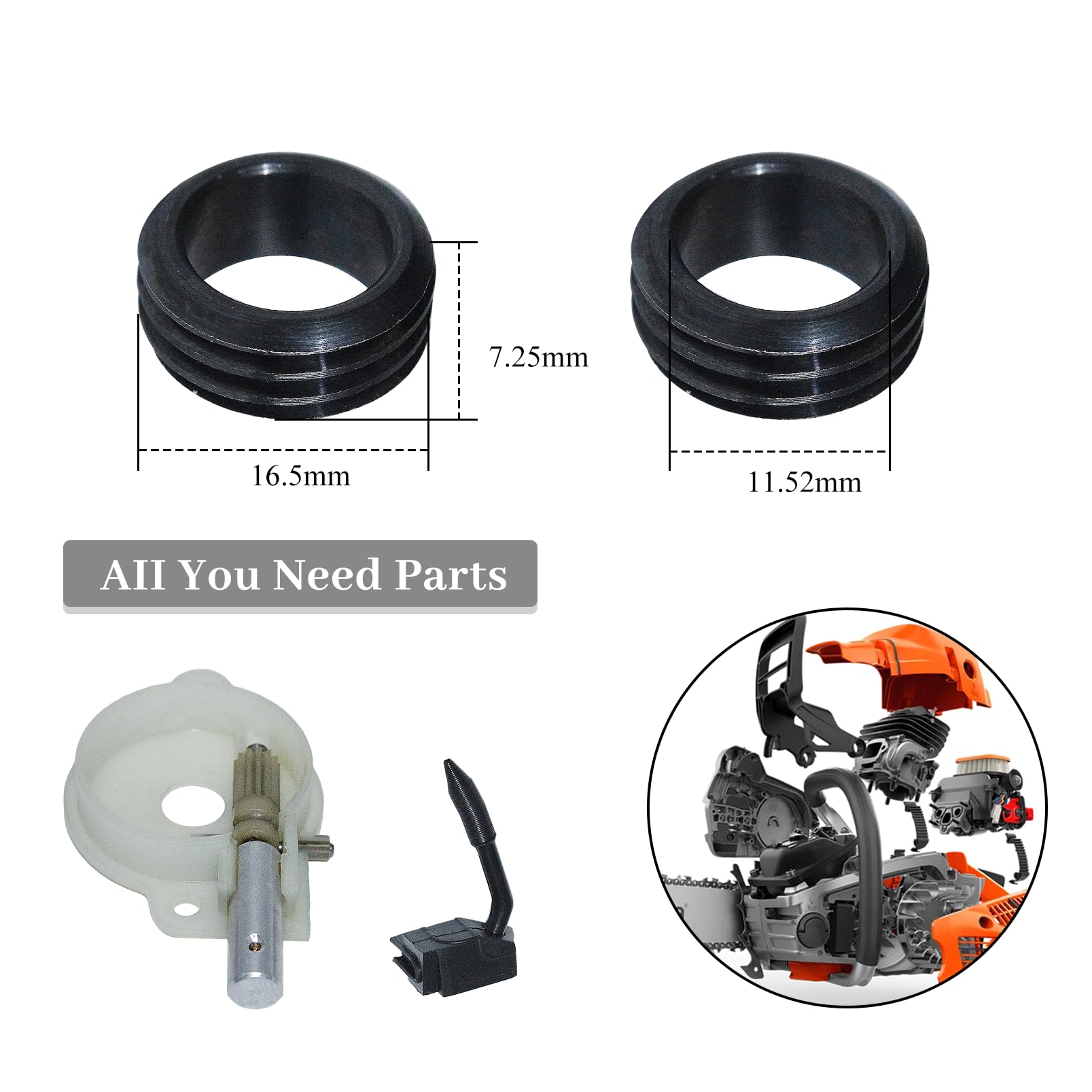 Haishine Oil Pump Assy w/Worm Gear Kit for Husqvarna 136 137 141 142 36 41 Jonsered 2036 2040 CS2040 Chainsaw #5450368-01 - Image 2