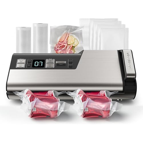 Mesliese Vacuum Sealer 95kPa 140W, One-Hand Food Sealer