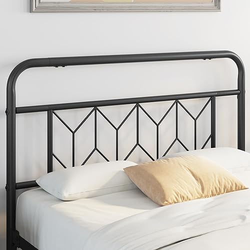 Miniatura 8 de Topeakmart Base de cama matrimonial con cabecera de estilo vintage, base de colchón, no necesita somier, almacenamiento debajo de la cama, soporte