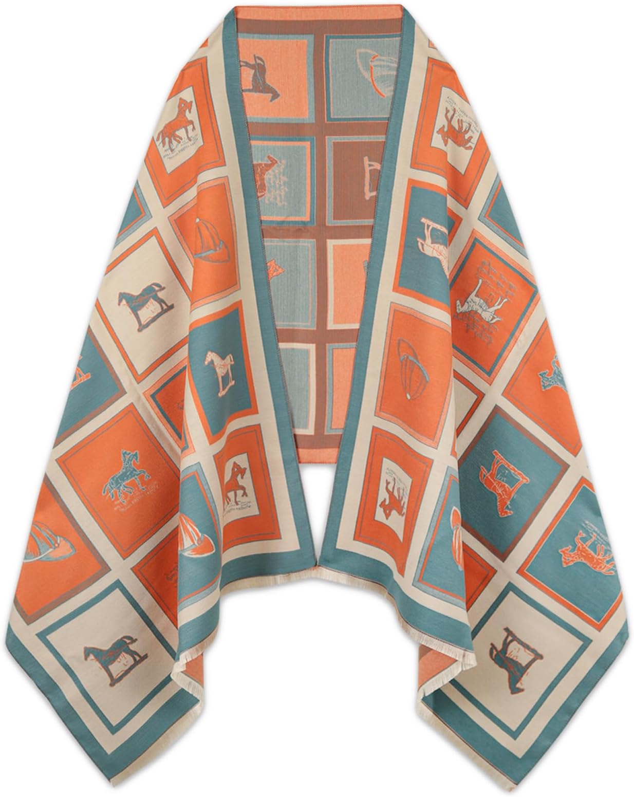 EXTREE Scarfs for Women Pashmina Silky Shawl Wrap for Evening Dressing Blanket Open Front Poncho Cape