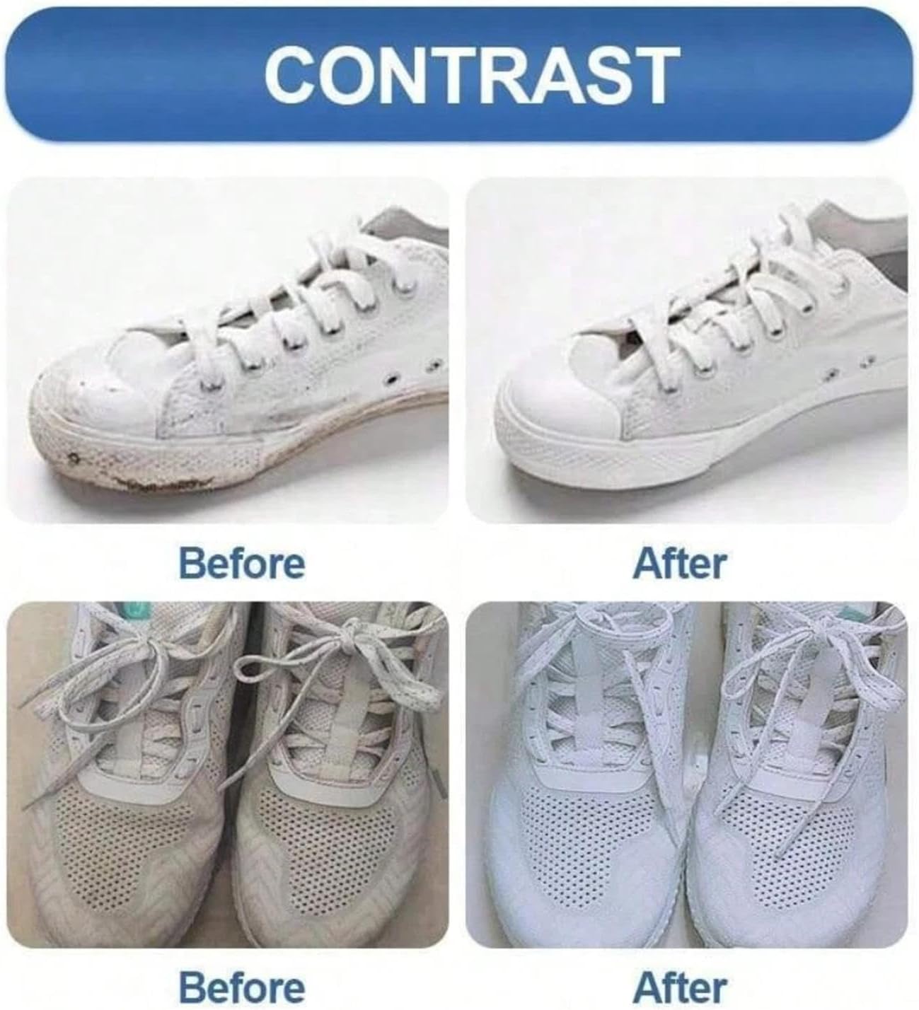 White Shoe Cleaner, 100ml Waterless Foam Polisher, White Tennis Shoe Cleaner, for Leather Canvas Mesh Fabric Basketball Athletic Boot Edge Stain Dirt Odor Mud