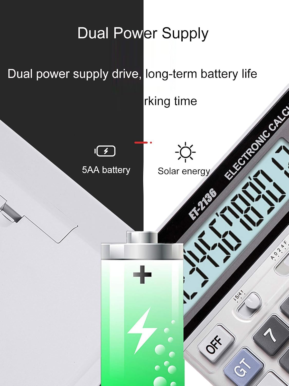 Calculator,Standard Function Desktop Electronic Calculators 12 Digit Large LCD Display and Big Button for Daily Basic Office (2136)