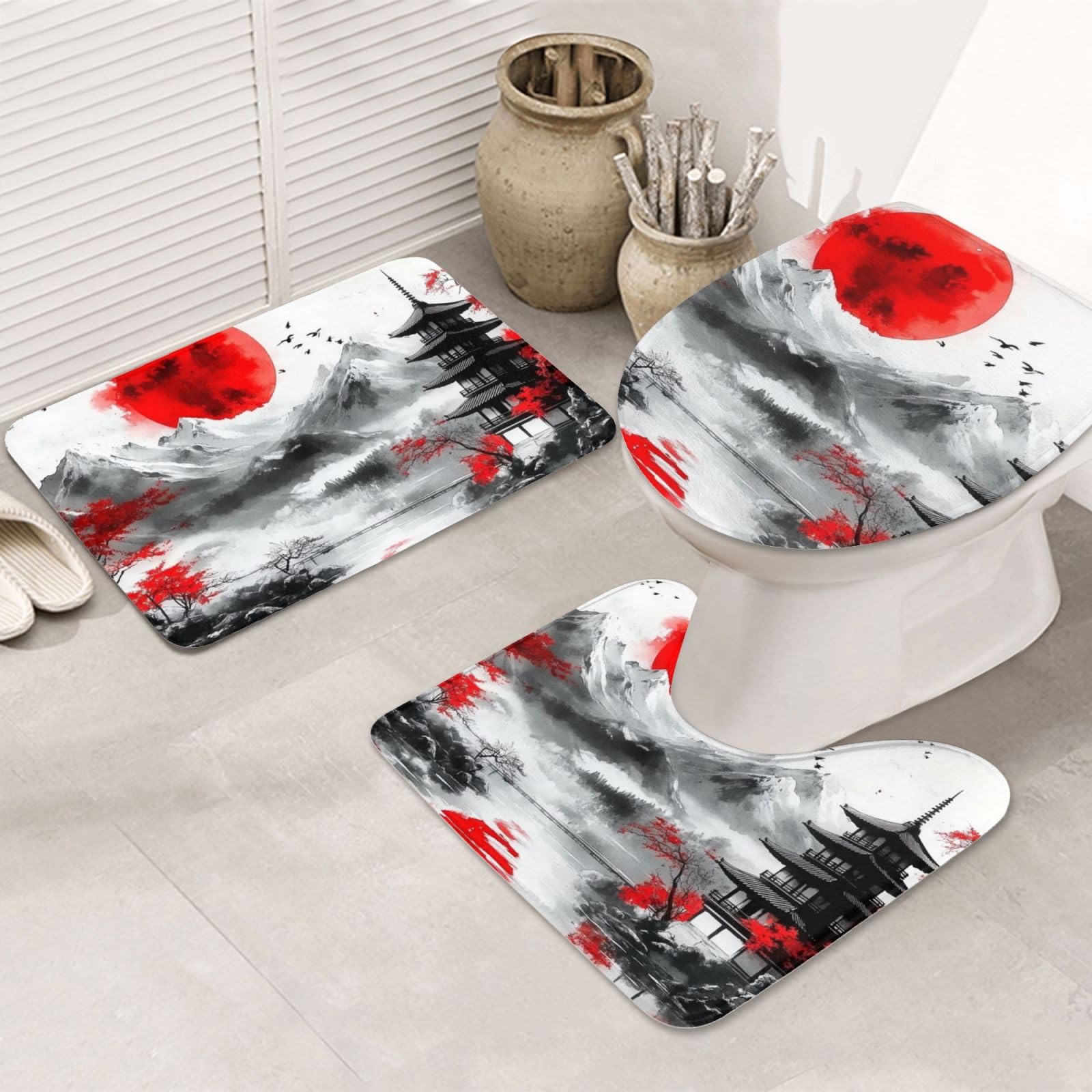 Alfombrilla de baño de microfibra estilo japonés para spa en casa