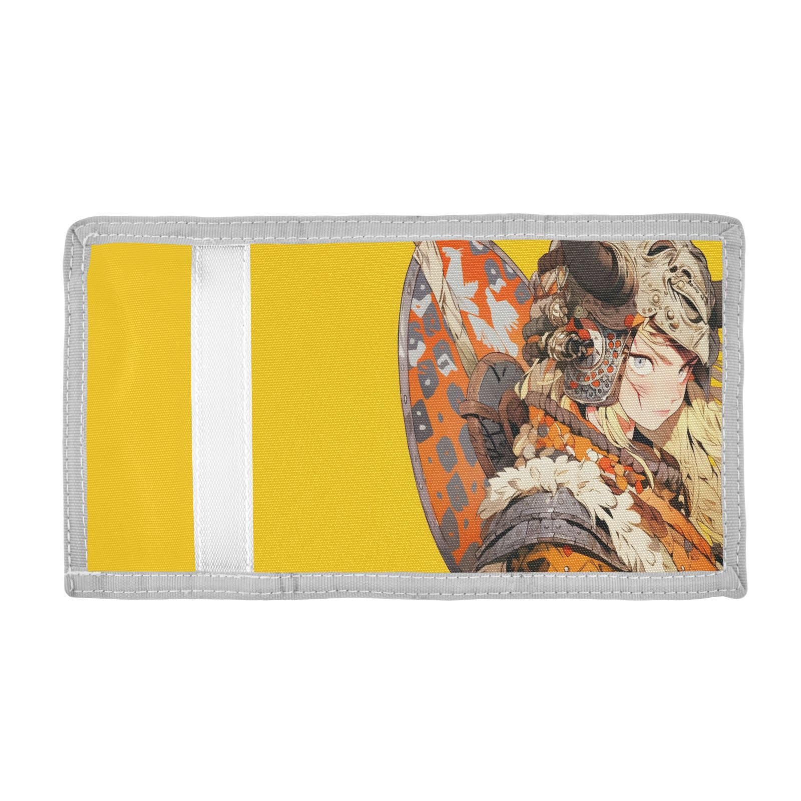 FOLIOSA Anime Warrior Woman Kids Wallet for Boys Girls Youth, Compact Fabric 4.9×2.9 in