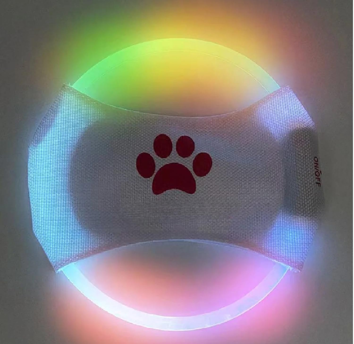 2pcs-Dog Training LED Luminous Frisbee, TPU Non toxic Soft Rubber Teeth Grinding and Biting Resistant, Rechargeable Luminous Pet Puzzle Outdoor Throwing Toy, Suitable for All Dogs (Seven colors)