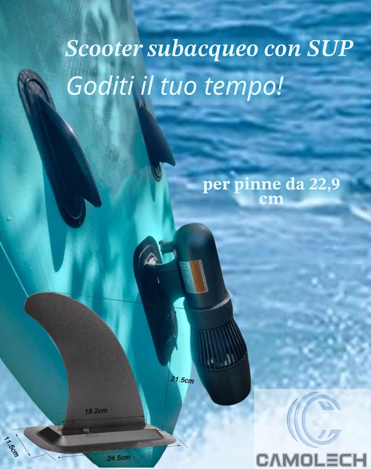 Scooter elettrico subacqueo da 500 W 50 minuti di immersione Scooter da immersione 10 km/h Accessori per tavole da paddle SUP Motore per tavola da surf elettrica