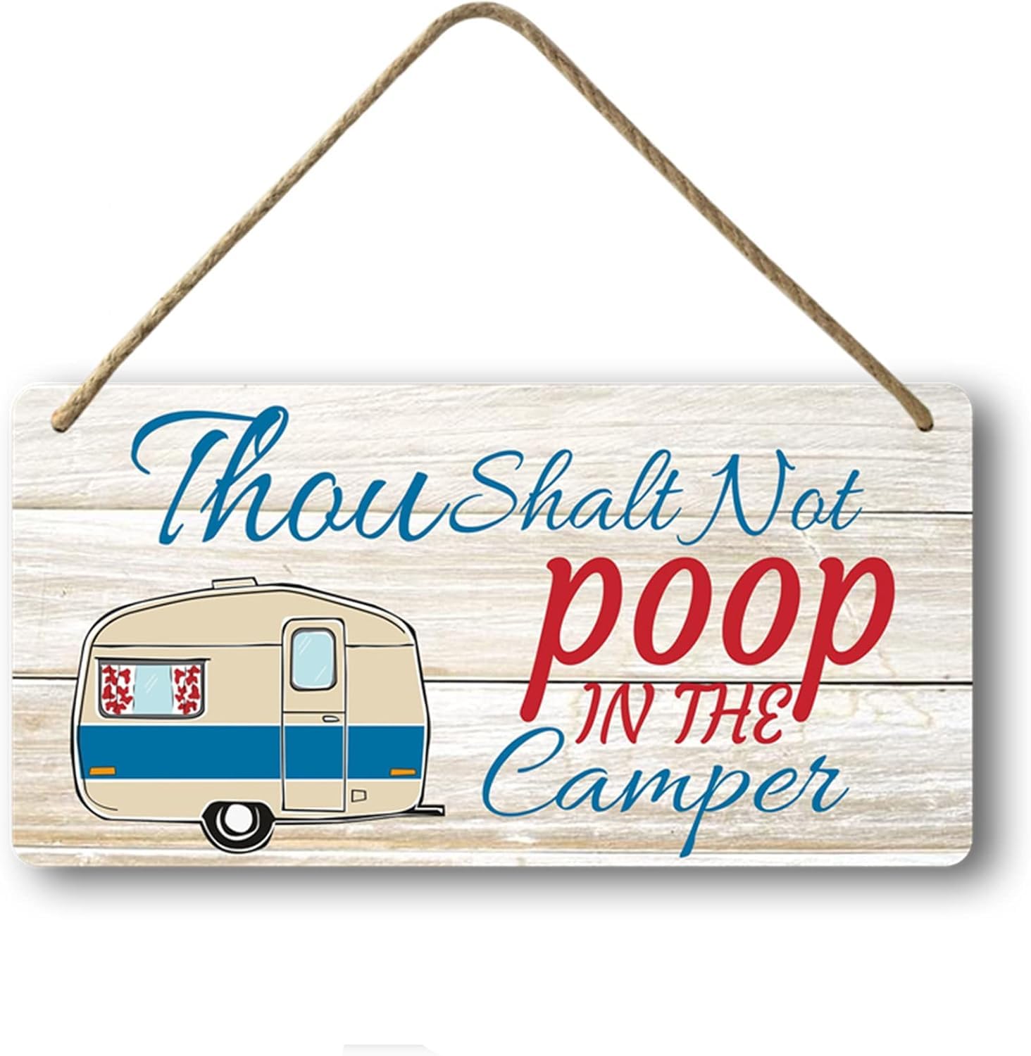 Dpunvma Style-13 Funny Camping Tin Sign Camper Bathroom Decor No Pooping In The Camper Signs Happy Campers Personalized Gifts Rv Rules For Travel Trailer Art Decor Welcome Hanging Sign 8X6 Inch