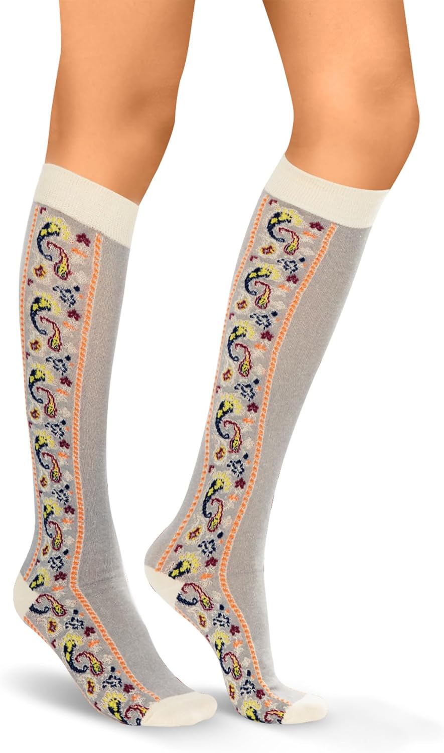 Benefeet Sox Knee High Socks Women Vintage Floral Cotton Long Socks Over the Calf Tube Sock for Girls - Image 8