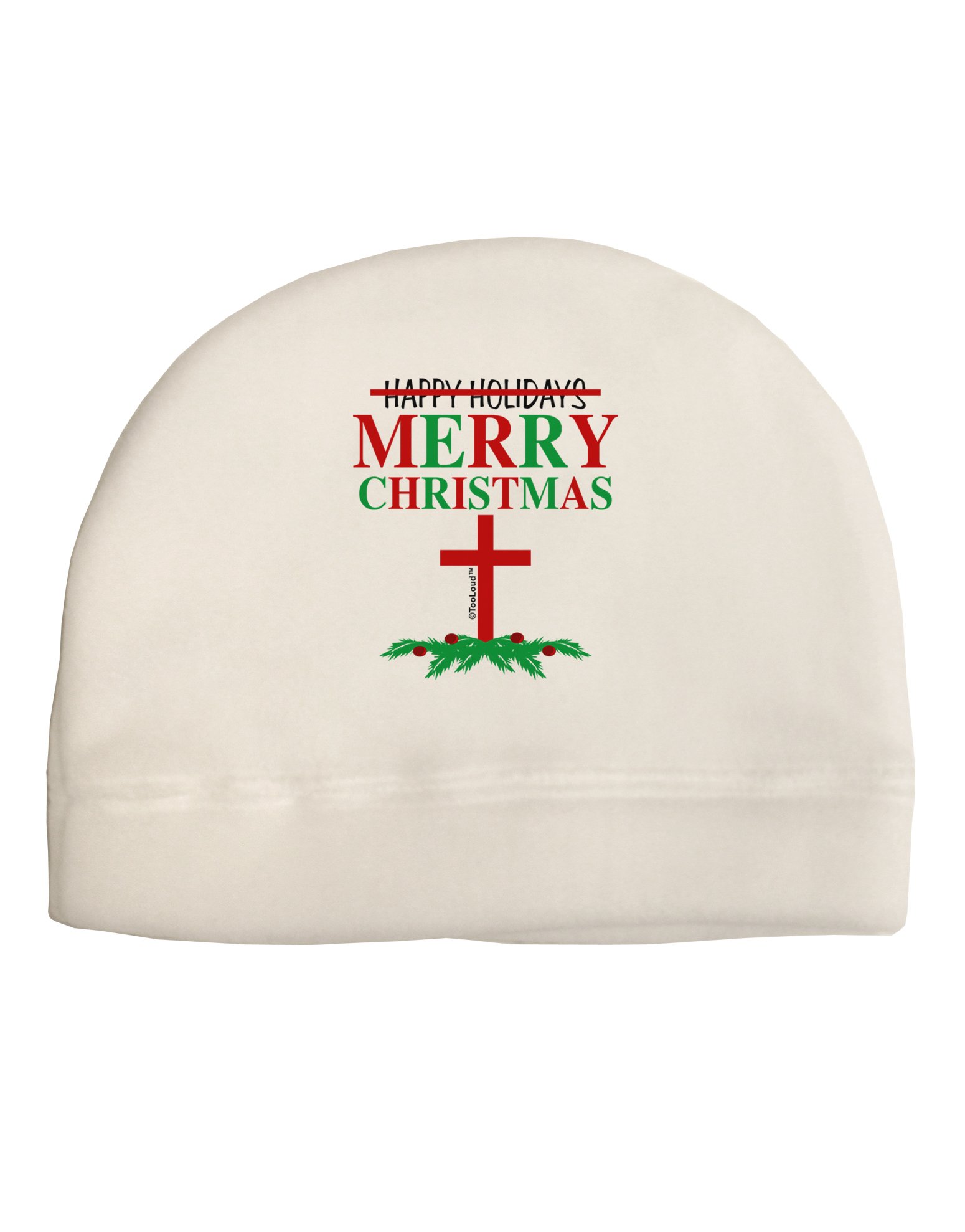 TOOLOUD No Happy Holidays, Merry Christmas Child Fleece Beanie Cap Hat White