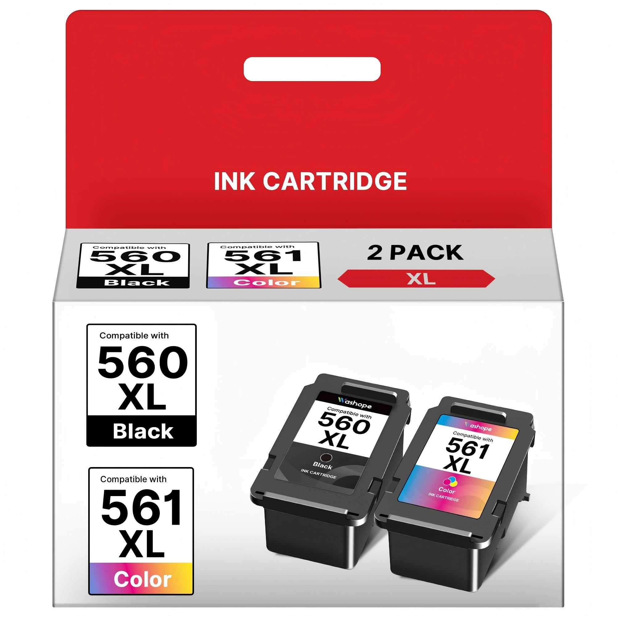 PG-560XL CL-561XL 560 XL 561 XL Cartucce Sostituzione per Canon 560 561 XL Nero e Colore per Canon Pixma TS7450i TS7450a TS7450 TS5350i TS5350 TS5351i TS5351 TS5352 TS7451 (1 Nero, 1 Colore)