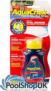 AquaChek RED Bromine Test Strips - 50 Pack Hot Tub/Swimming Pool/Spa Strips 4-Way Testing