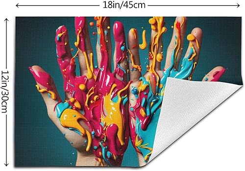 Miniatura 2 de 6 PCS PVC Placemats Set Place Mats Colorful Hand Non-Slip Weave Place Mats 12" x 18" Farmhouse Table Mat Set for Family Dinners Wedding Parties