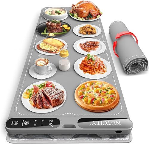 Warming Mat for Food-Extra Large (40x15 Inches) -Electric Silicone Food Warmer Trays for Chafing Dishes & Buffet7 Temperature Settings, 8H