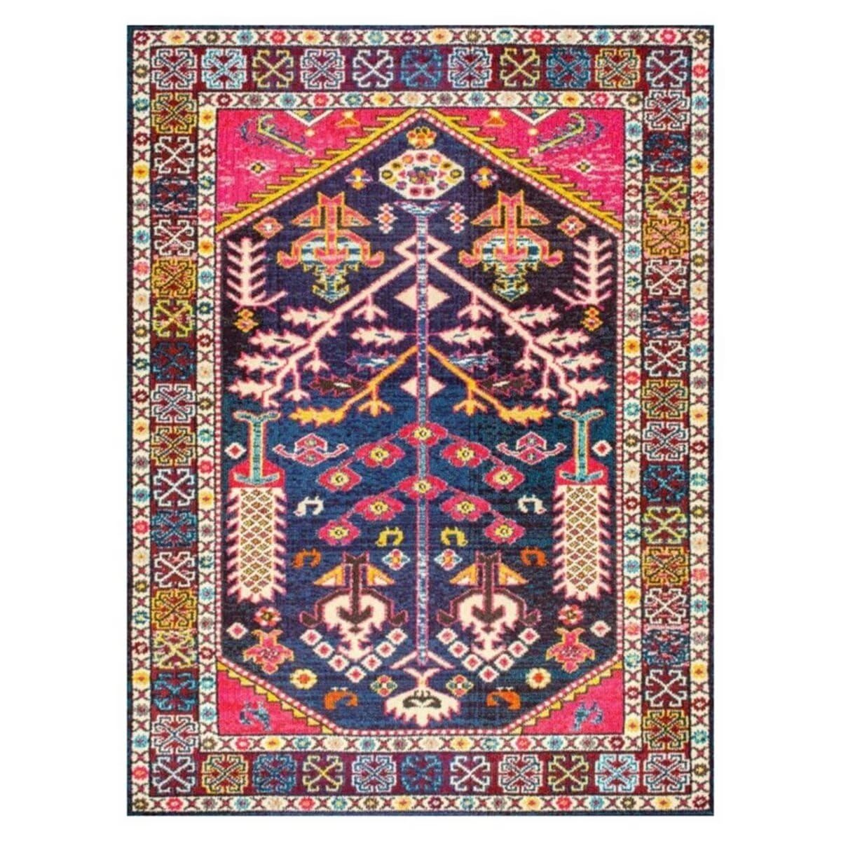 Tapis terrasse exterieur et salon multicolore hypoallergénique pour entrée 90x150cm