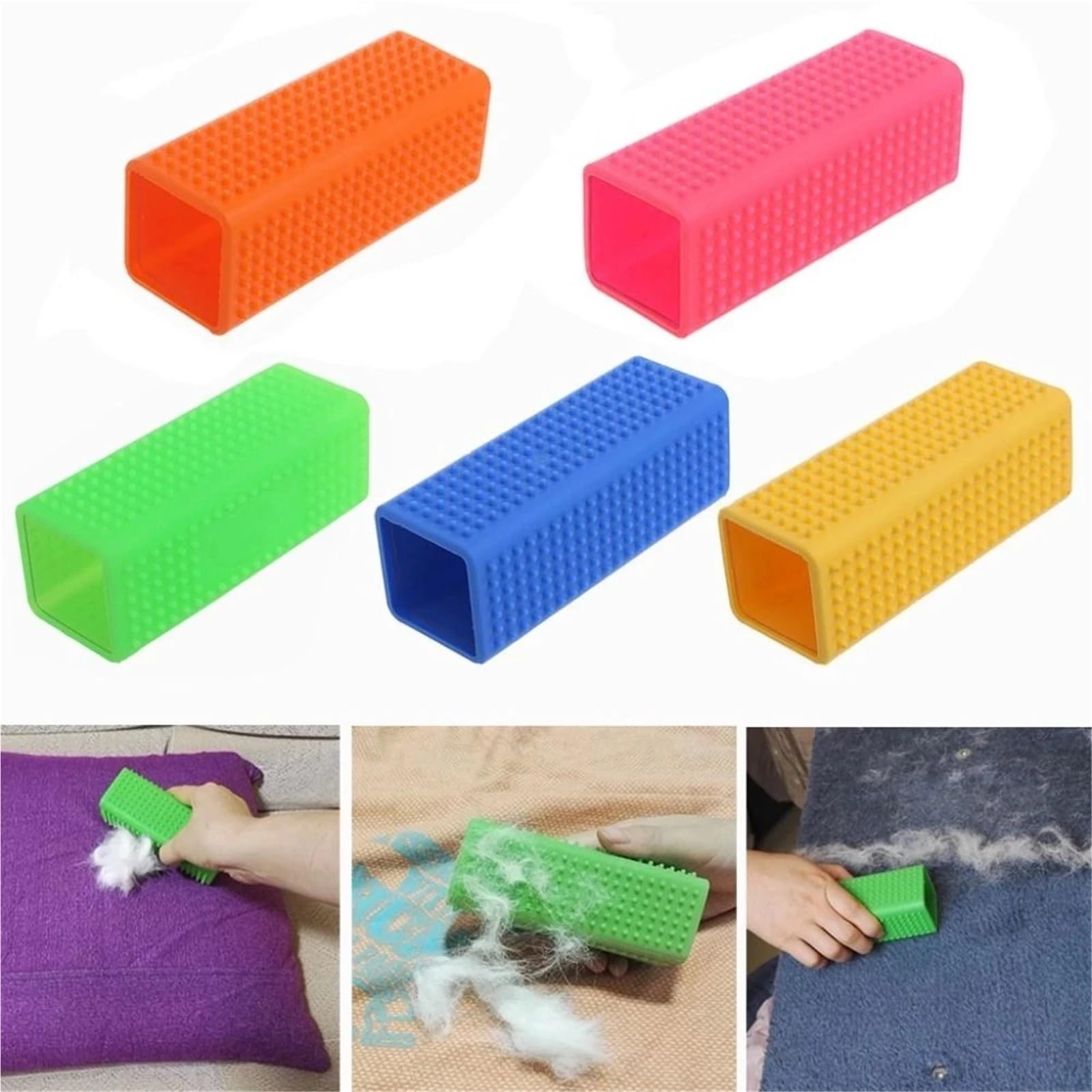 Spazzola for la rimozione dei peli degli Animali Domestici Rimozione Efficace Gatti for Cani Pulizia della Gomma Cava in Silicone for(Green)