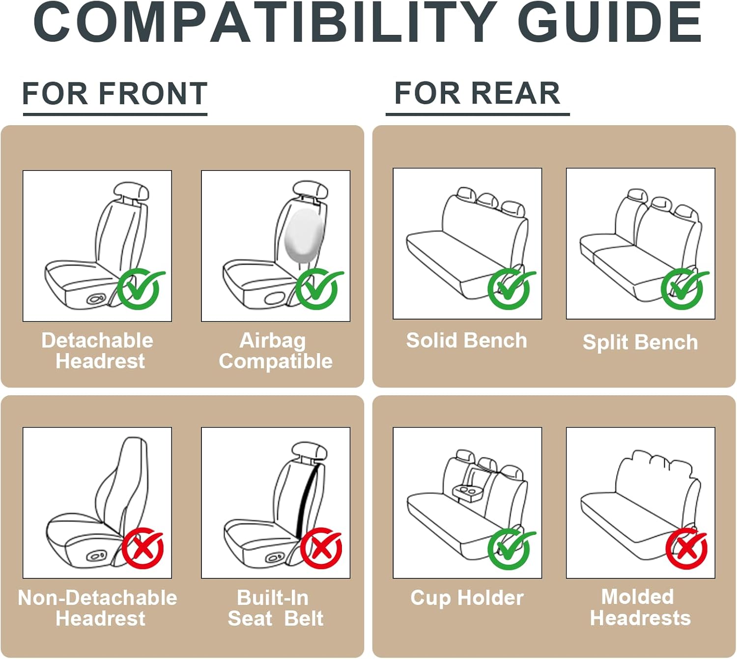 Car Seat Covers for VW Volkswagen Atlas 2018-2025, Nappa Leather Front Seat Cover Full Coverage Seat Protectors Waterproof Cushion (Black Coffee,2 Seats Standard)